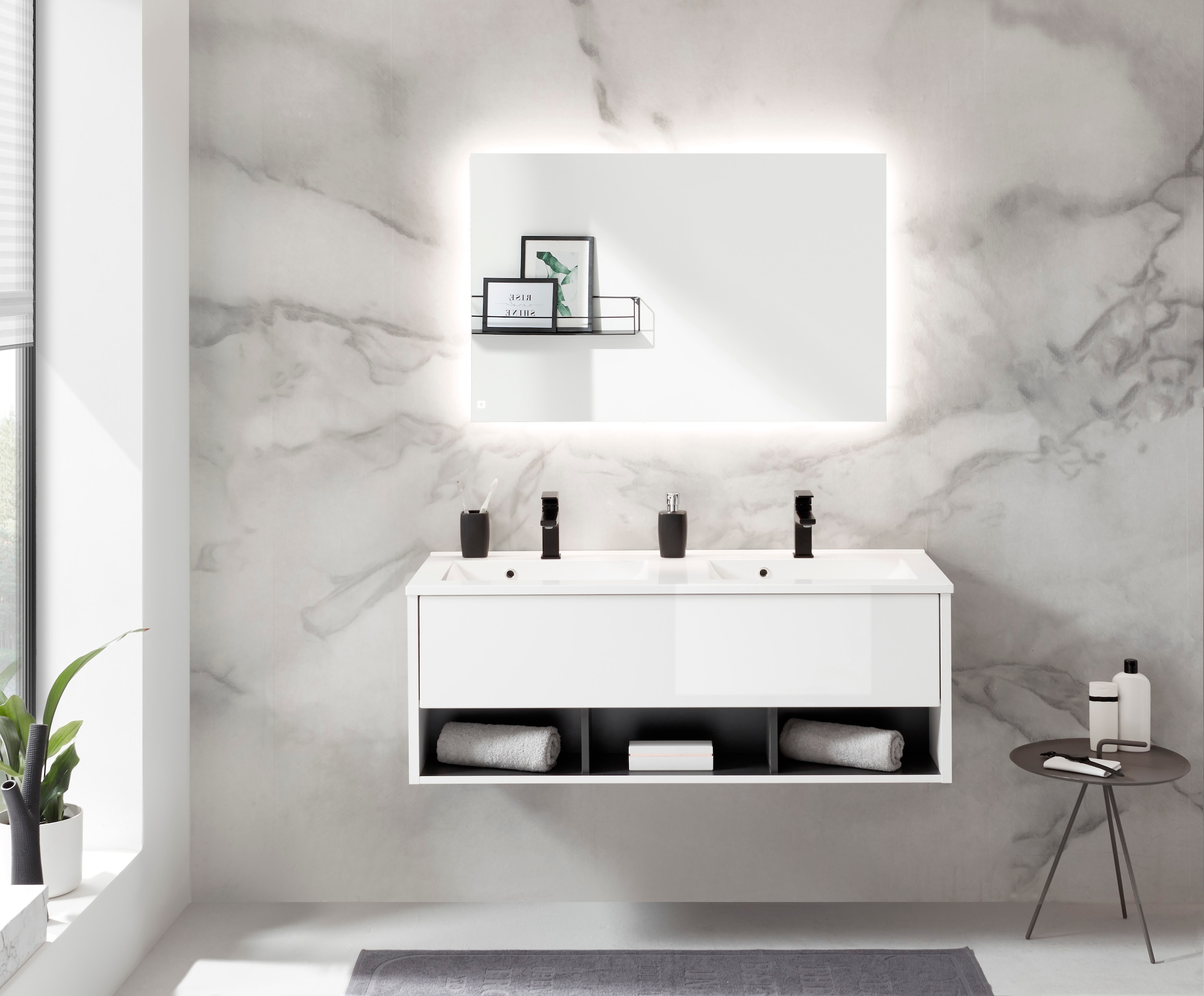 Home affaire Badmöbel-Set »Studio Line, Bad im modernen Design, 2-teiliges Badezimmer« 2 Stk. tlg.