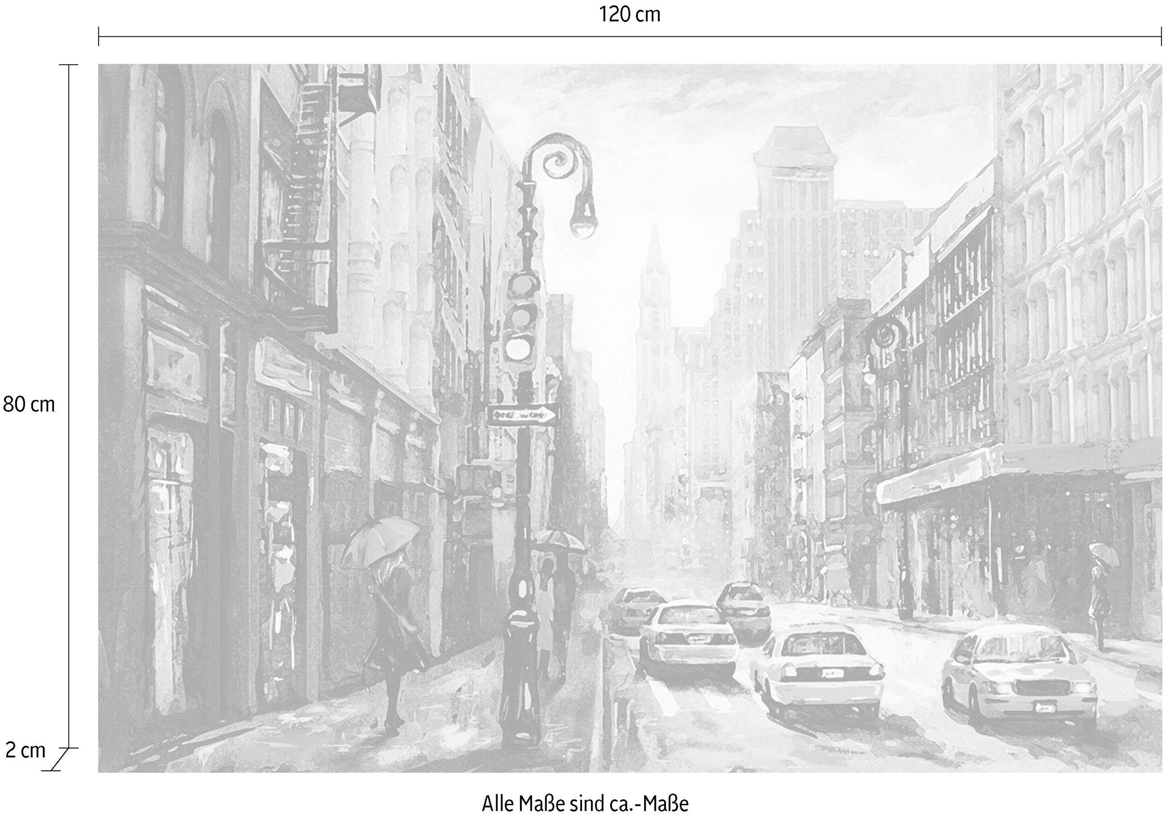 OTTO home Leinwandbild »New York« New York | Schwarz-Weiß | Städte | Taxis Premium-Leinwandstoff, Handarbeit aus Deutschland, 120x80cm