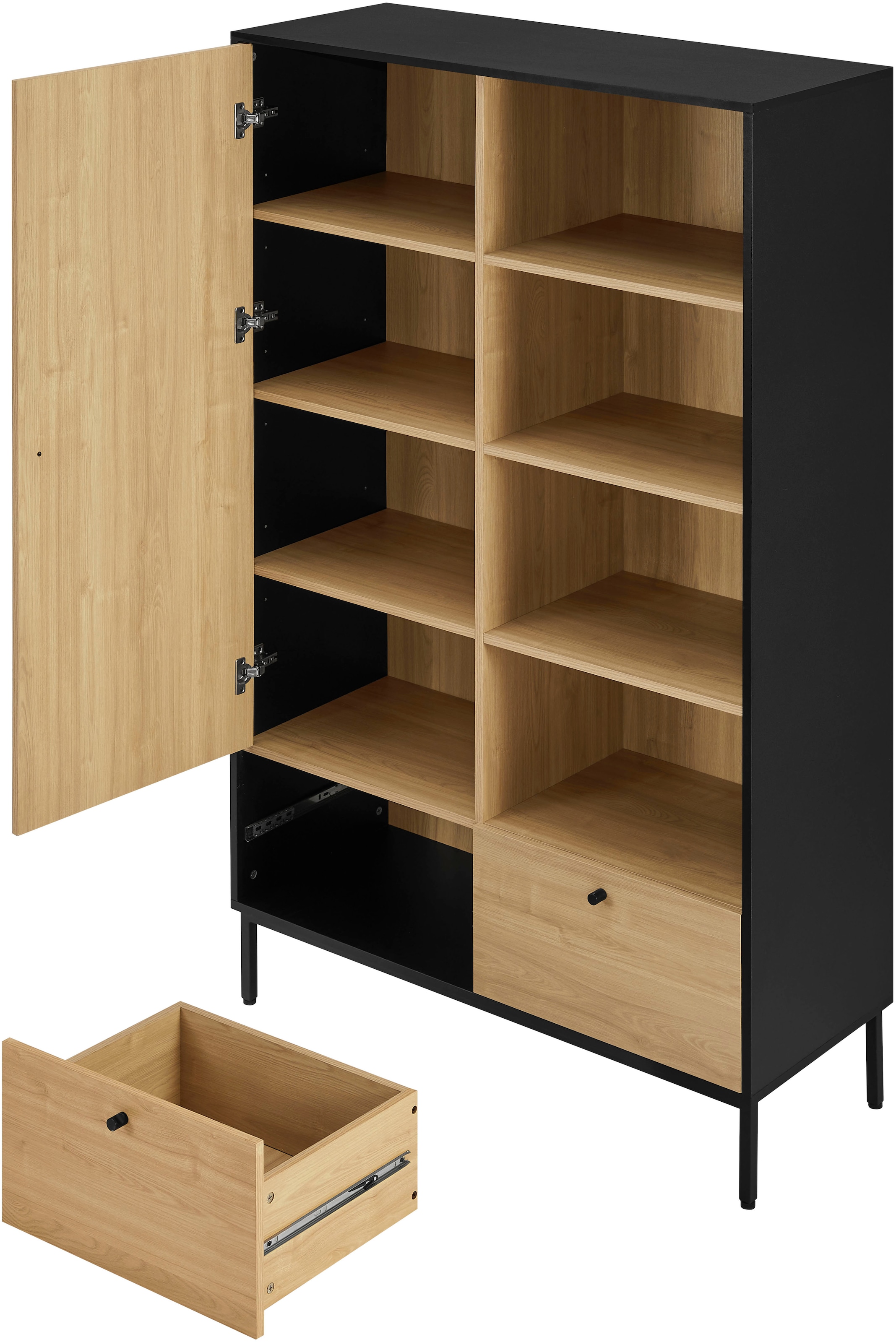 OTTO home Highboard »Tayler« pflegeleichte Melaminoberfläche, Metallgestell, Breite 100 cm