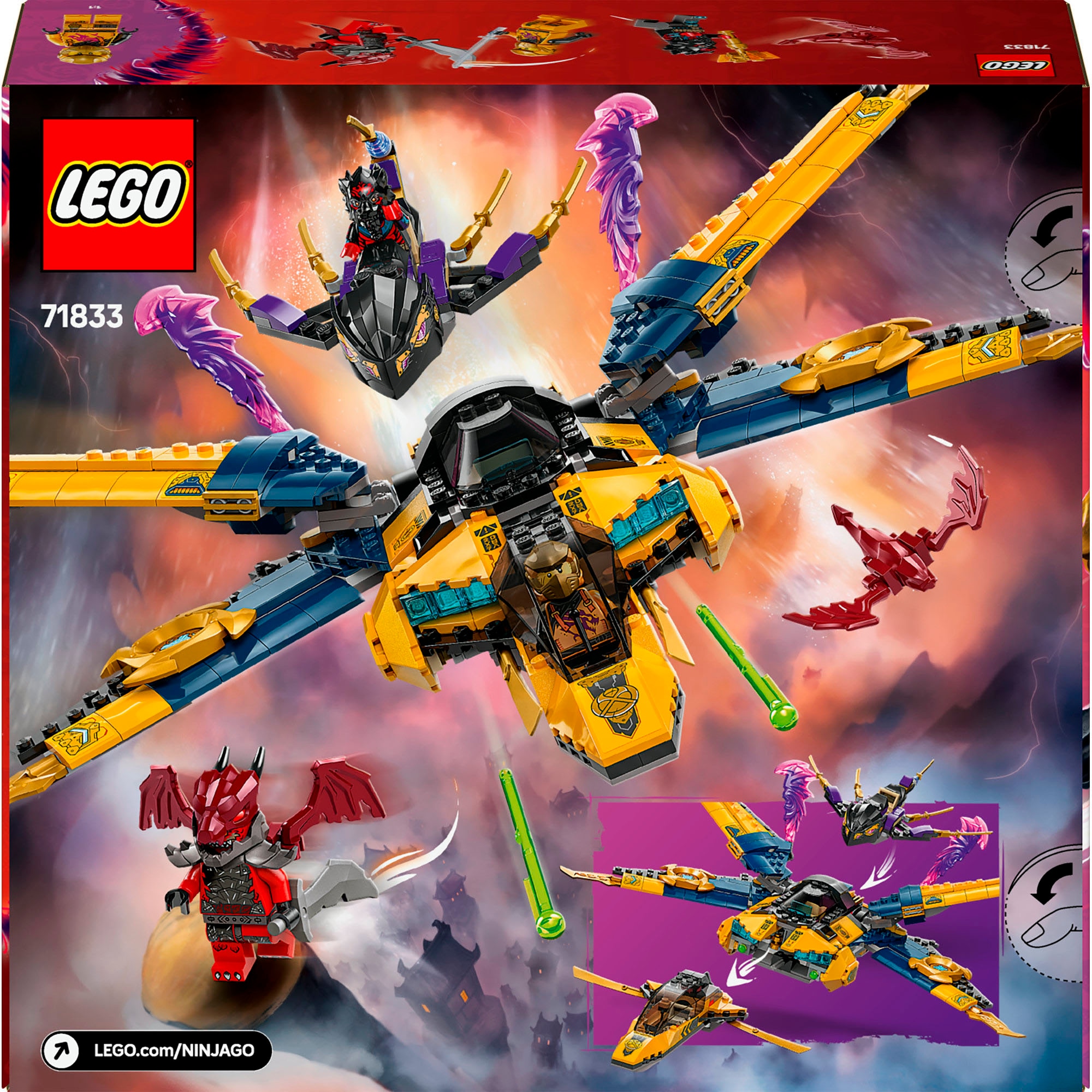 LEGO® Konstruktionsspielsteine »Ras und Arins Super-Sturmflieger (71833), LEGO Ninjago«, (510 St.), Made in Europe