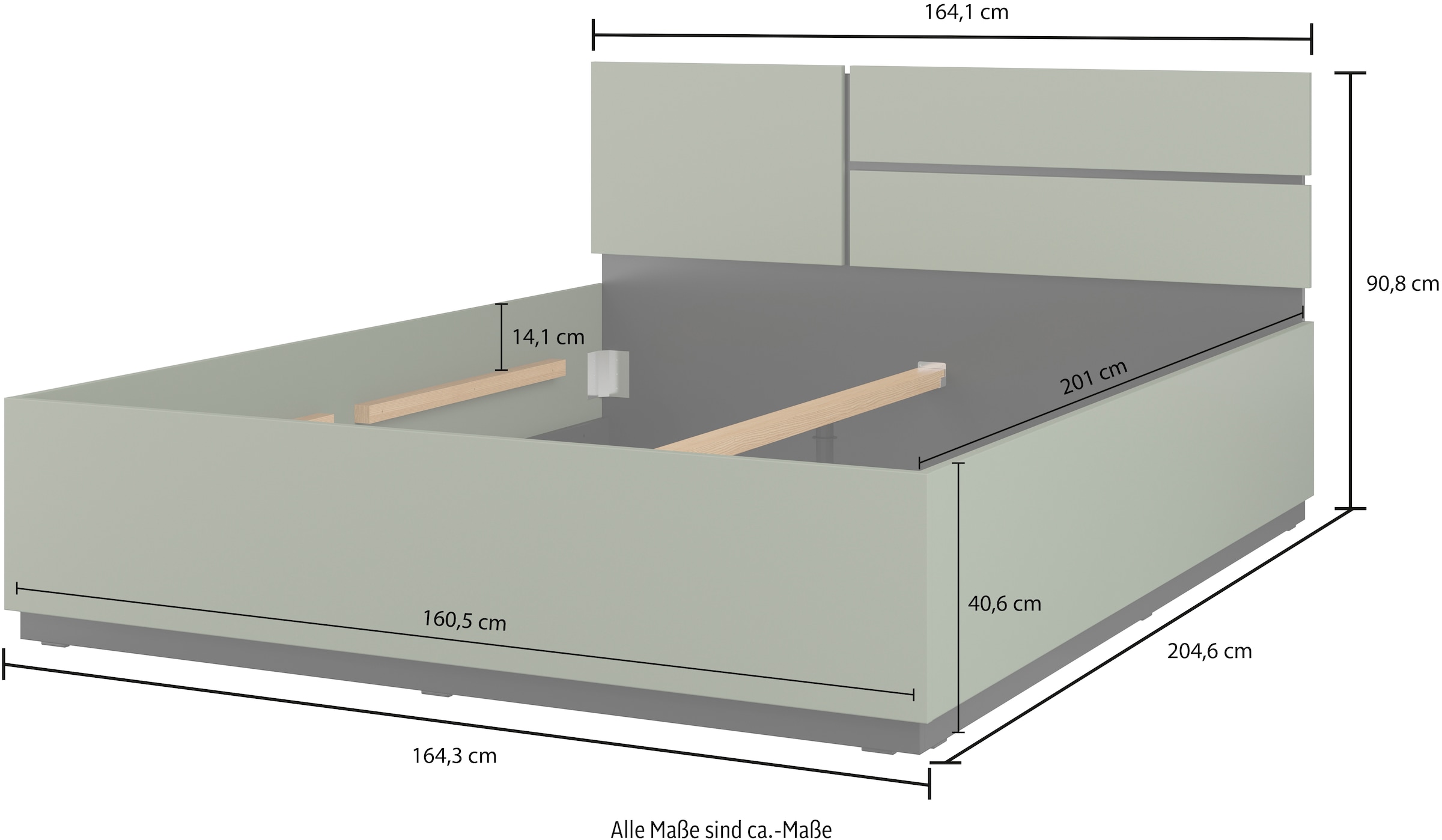 Home affaire Bettgestell »Cross, moderner Bettrahmen«, Doppelbett in zwei Grössen, stabiles Bettgestell