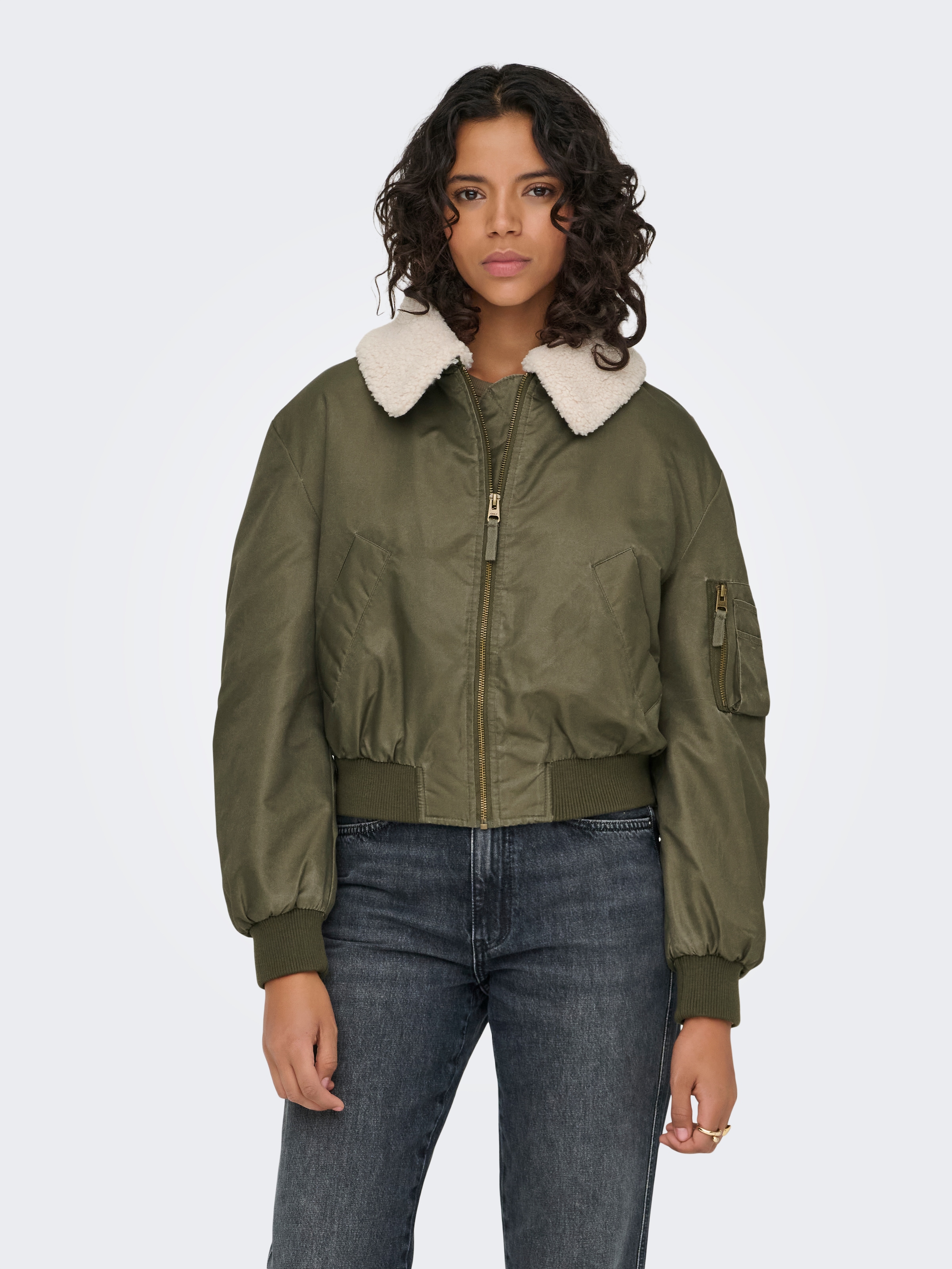 ONLY Bomberjacke »ONLSURI LIFE WASHED BOMBER CC OTW« ohne Kapuze