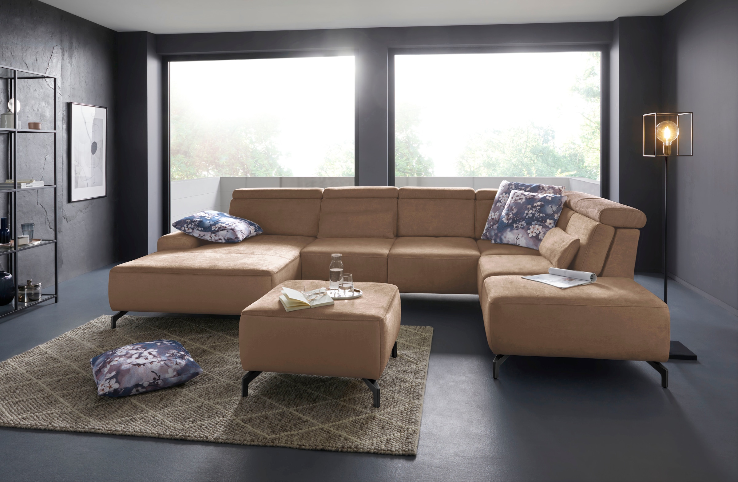sit&more Hocker »Gizeh«, Fußhöhe 12 cm, wahlweise in 2 unterschiedlichen Fußfarben