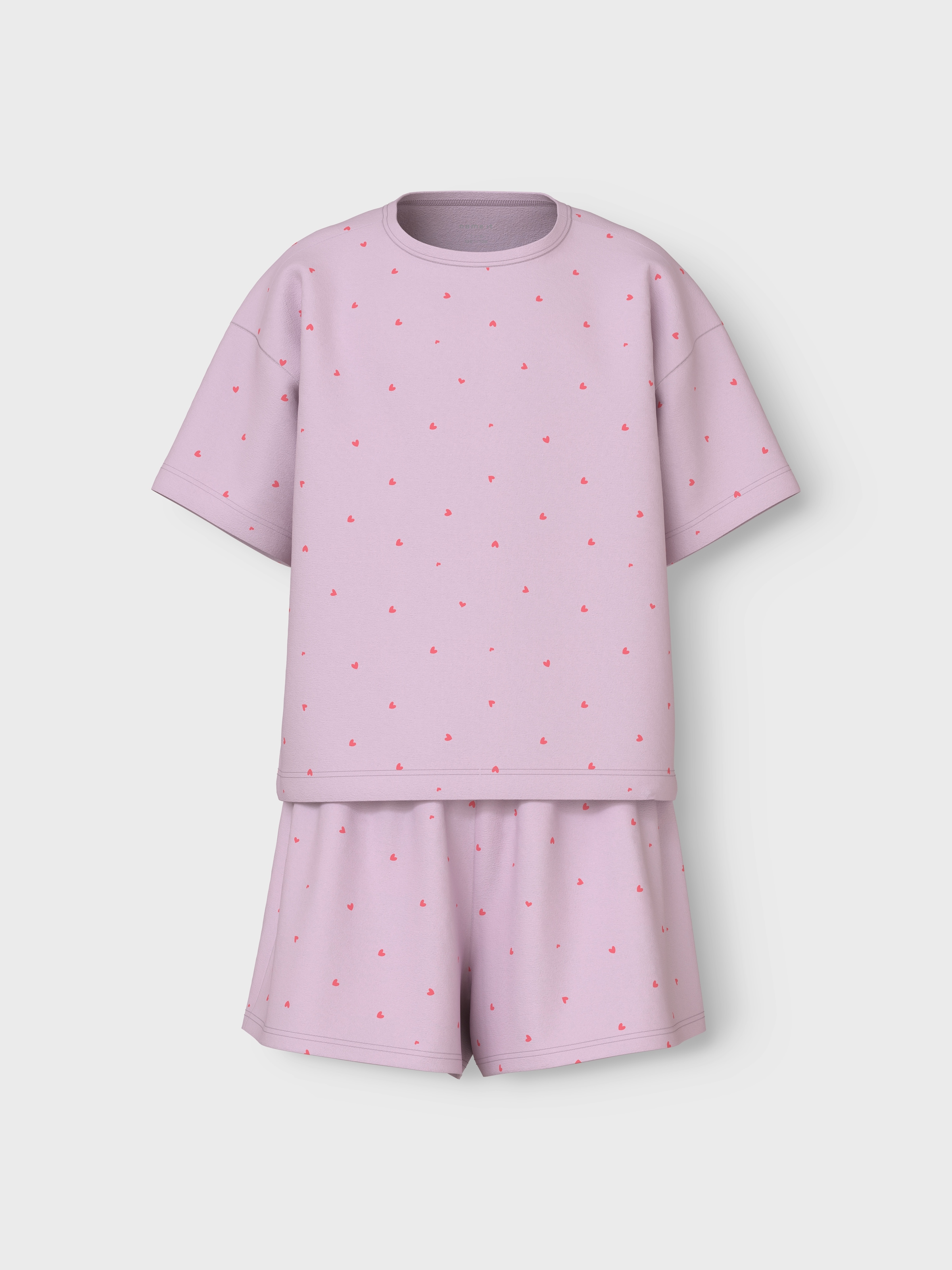 Name It Shorty »NKFNIGHTSET BOXY WINSOME HEARTS NOOS«, (Set, 2 tlg.), im tollen Herzchen-Alloverprint