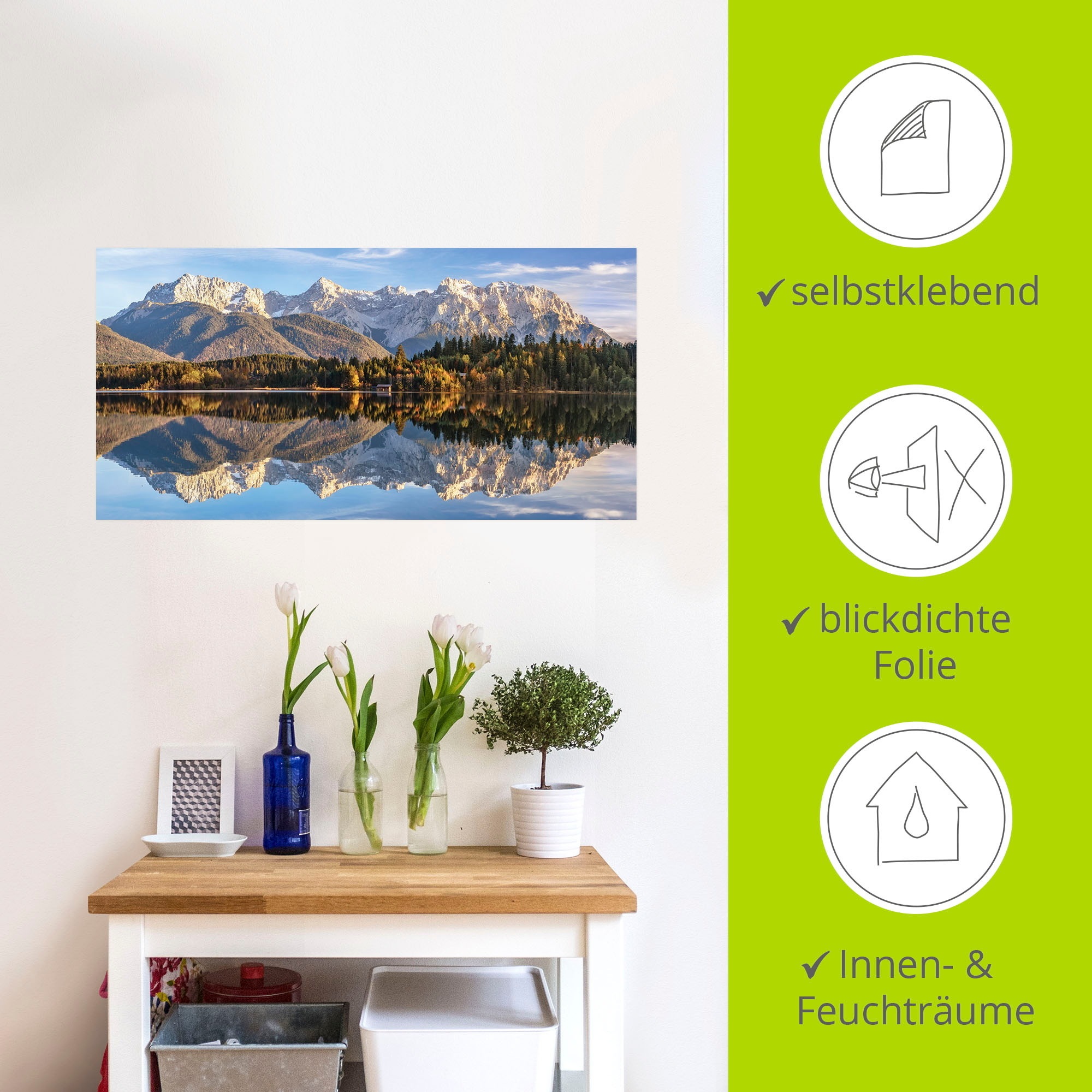 Artland Wandbild »Karwendelblick am Barmsee«, Berge & Alpenbilder, (1 St.), als Leinwandbild, Wandaufkleber in verschied. Größen