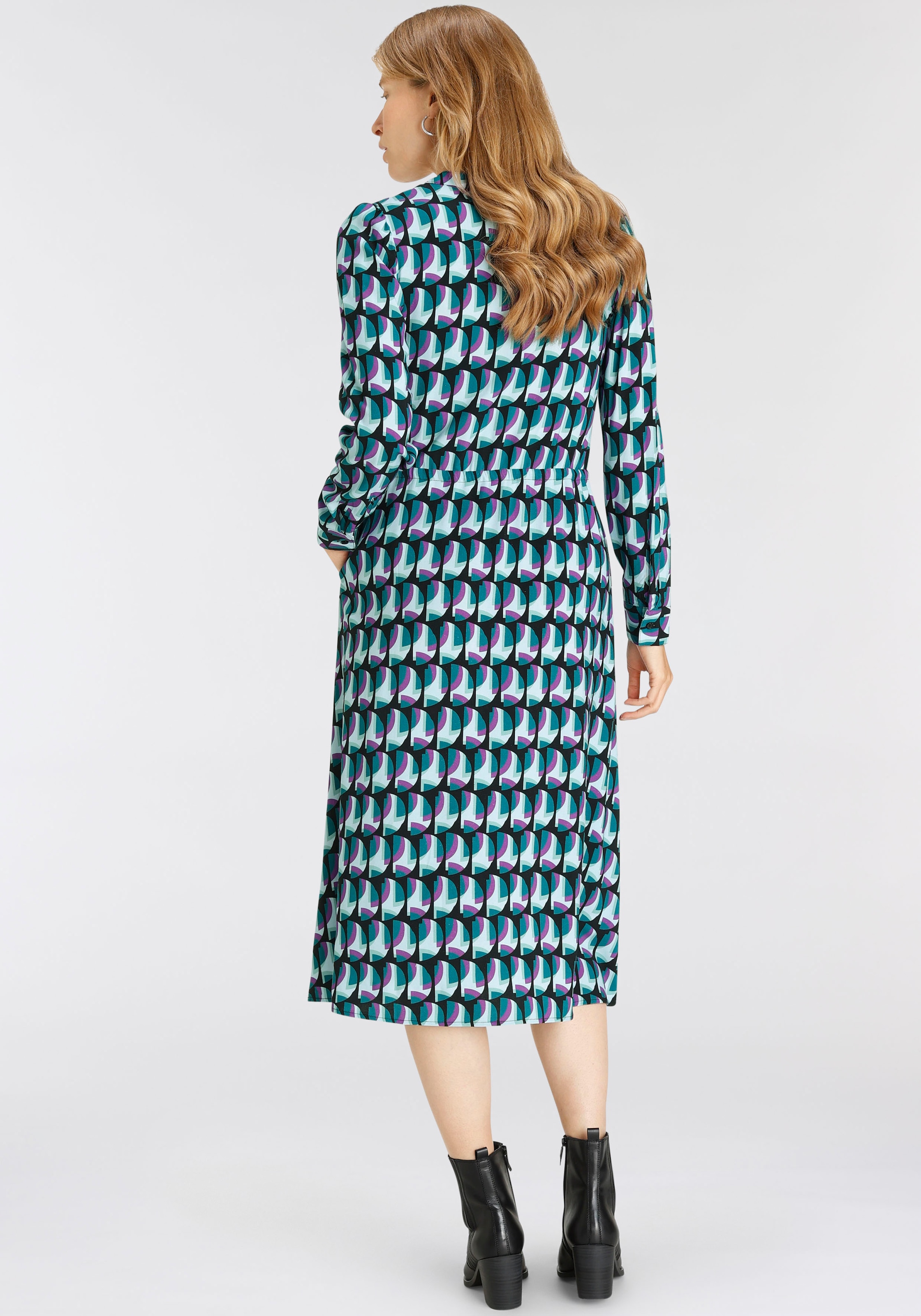 PARIS Allover-Print Hemdblusenkleid, HECHTER mit bei ♕ elegantem