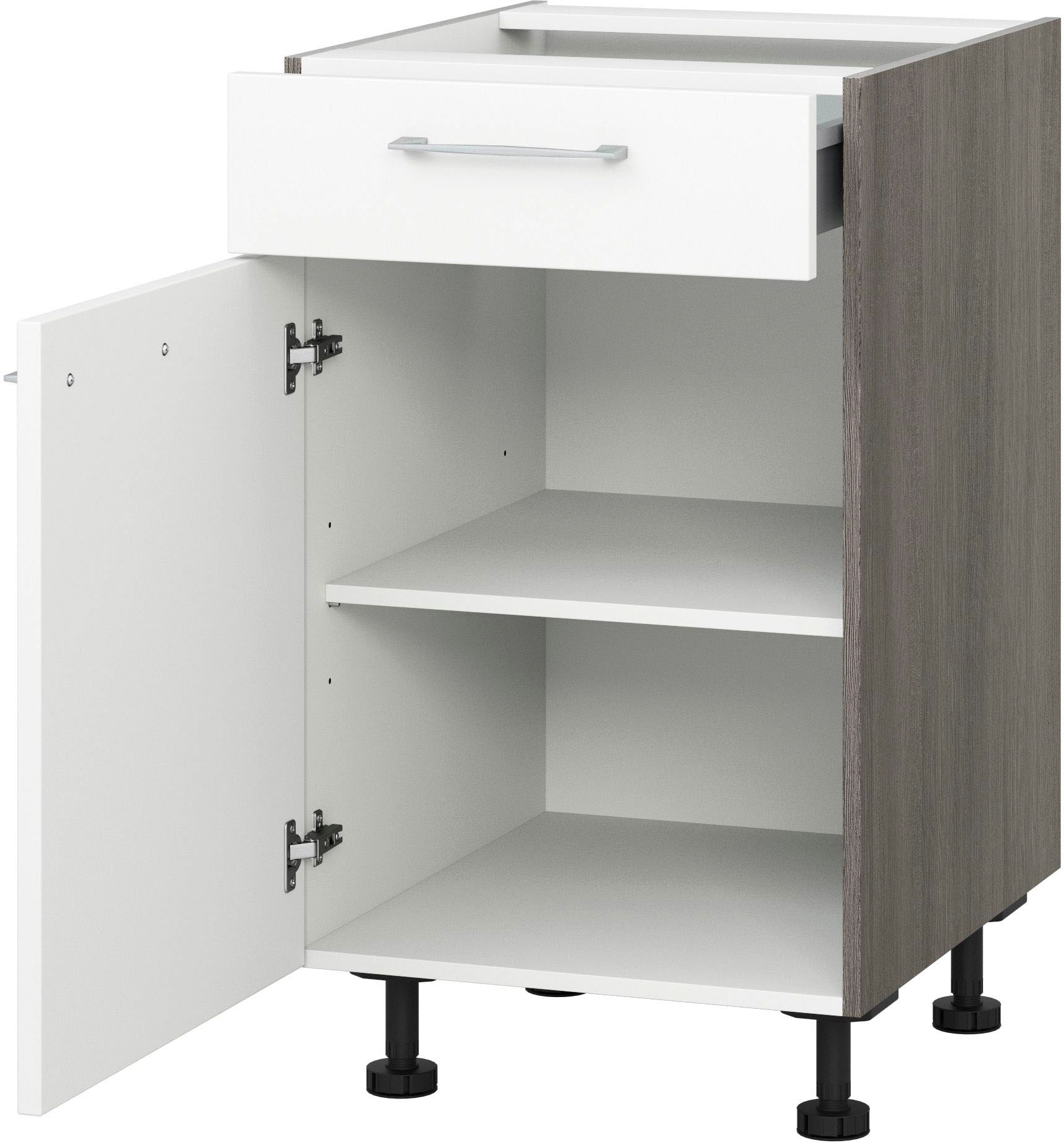 KOCHSTATION Unterschrank »KS-Trea US60« mit einem Auszug und einer Tür, Einlegeboden, Breite 60 cm, Höhe 75 cm