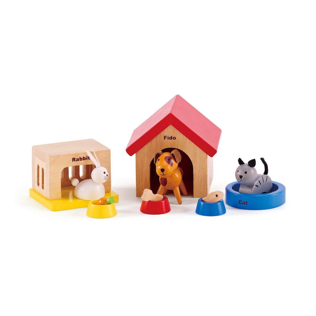 Hape Puppenhausmöbel »Haustiere aus Holz für Puppenhaus«, (Set, 12 tlg.)