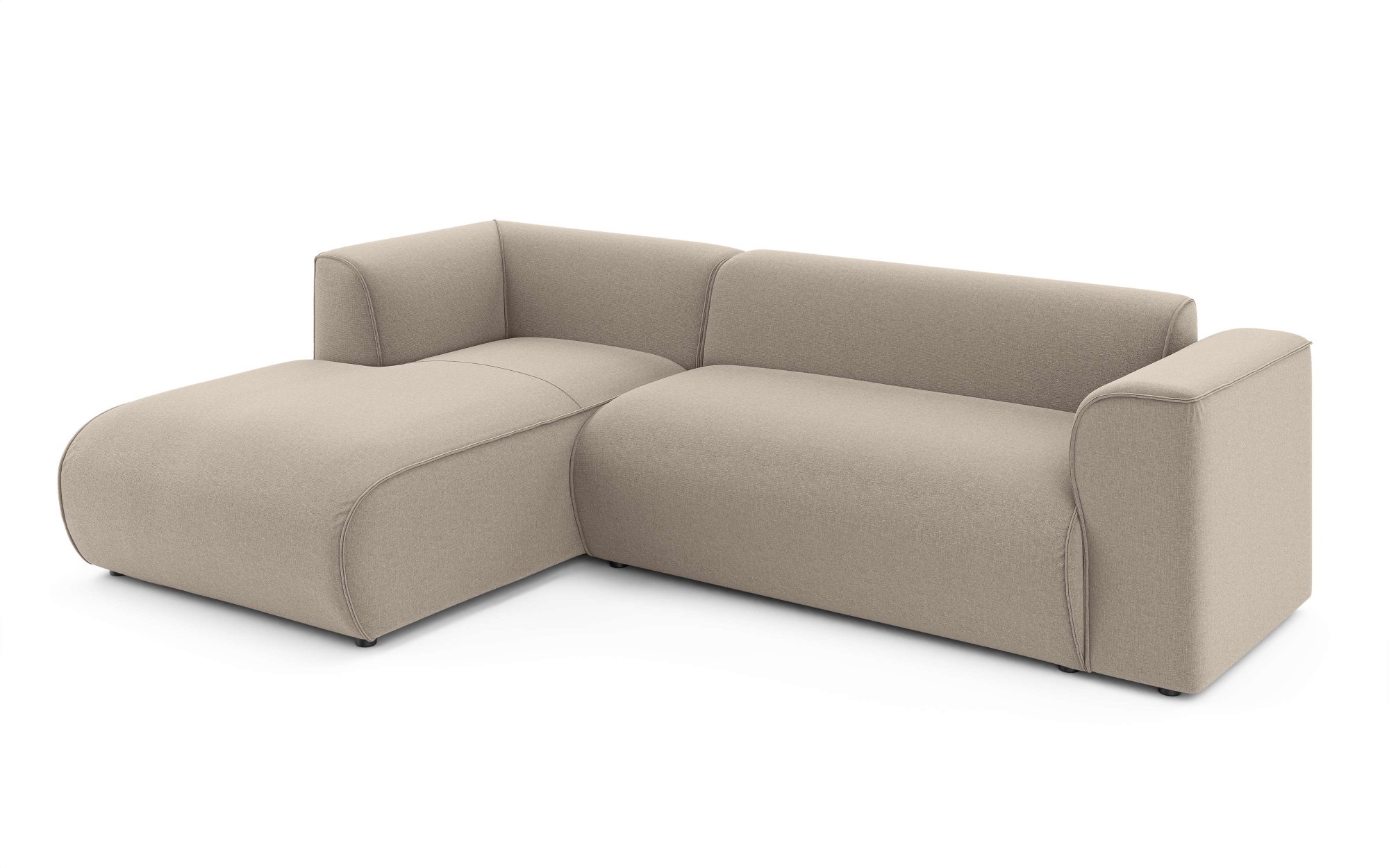 Home affaire Ecksofa »GENTON L-Form (257 cm), zeitlos & stilvolles Design,« Aufwendig gepolstert, in Cord, Chenille und Struktur