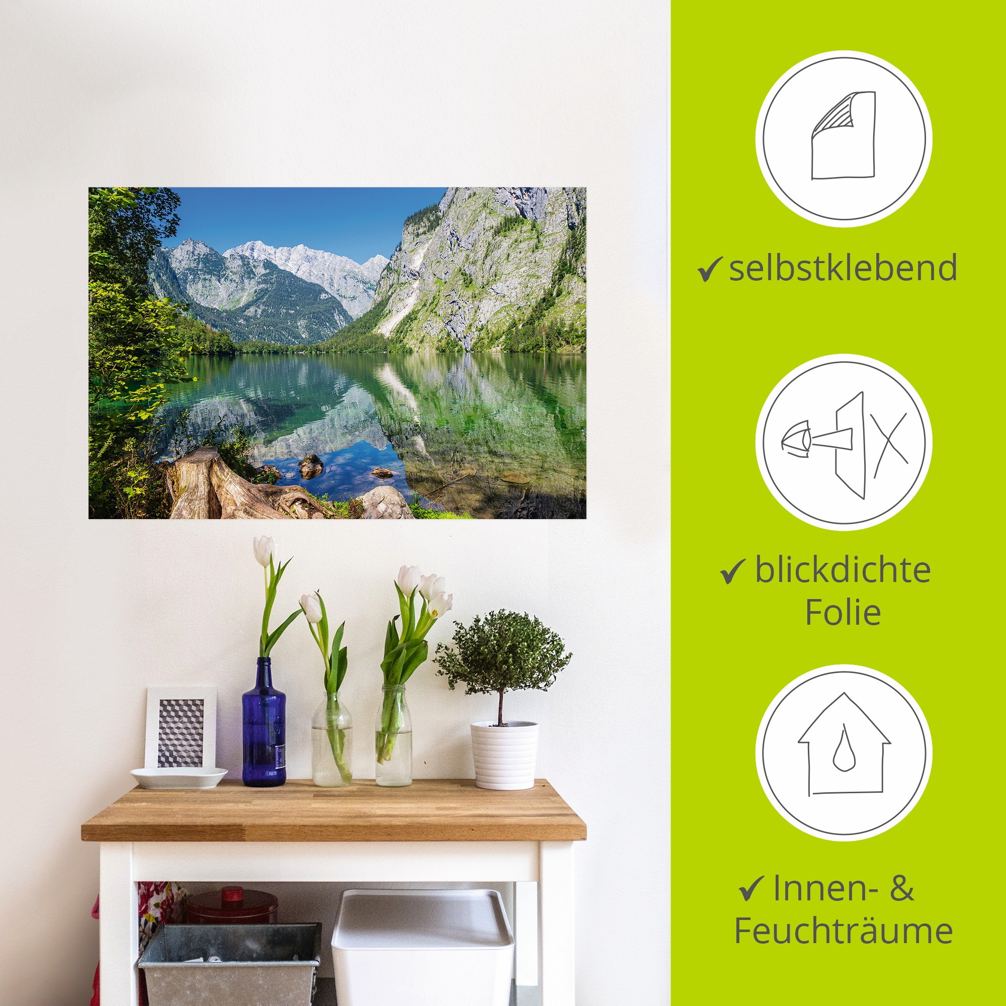 Artland Wandbild »Obersee Berchtesgadener Land in Bayern«, Berge & Alpenbilder, (1 St.), als Alubild, Outdoorbild, Wandaufkleber in verschied. Größen