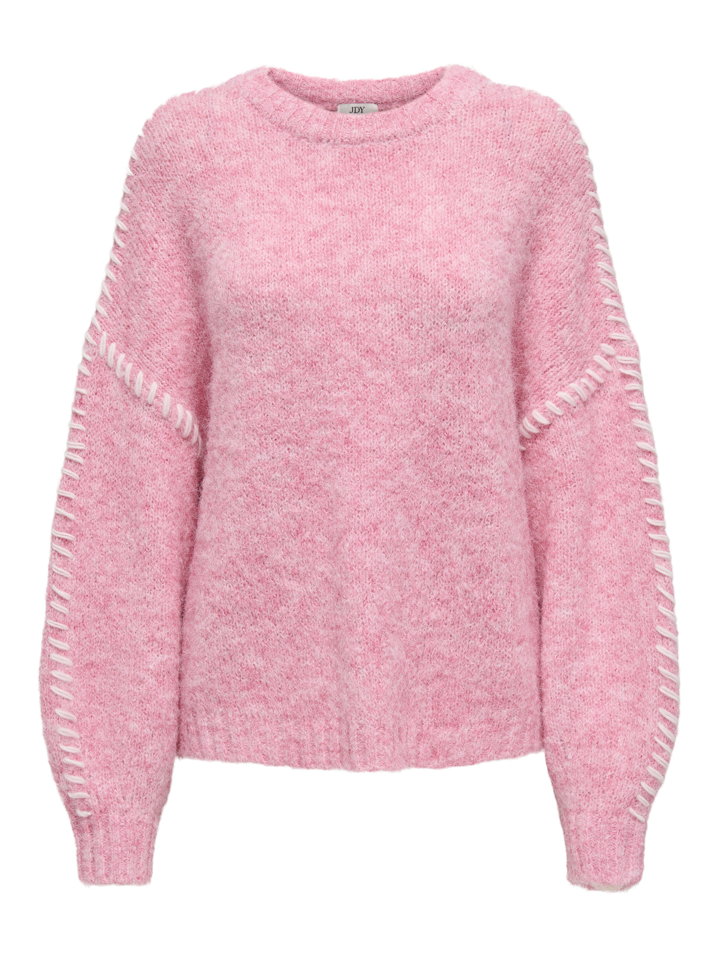 JDY Rundhalspullover »JDYZOEY LIFE L/S ON STITCH PULL KNT NOOS« mit dekorativen Ziernähten