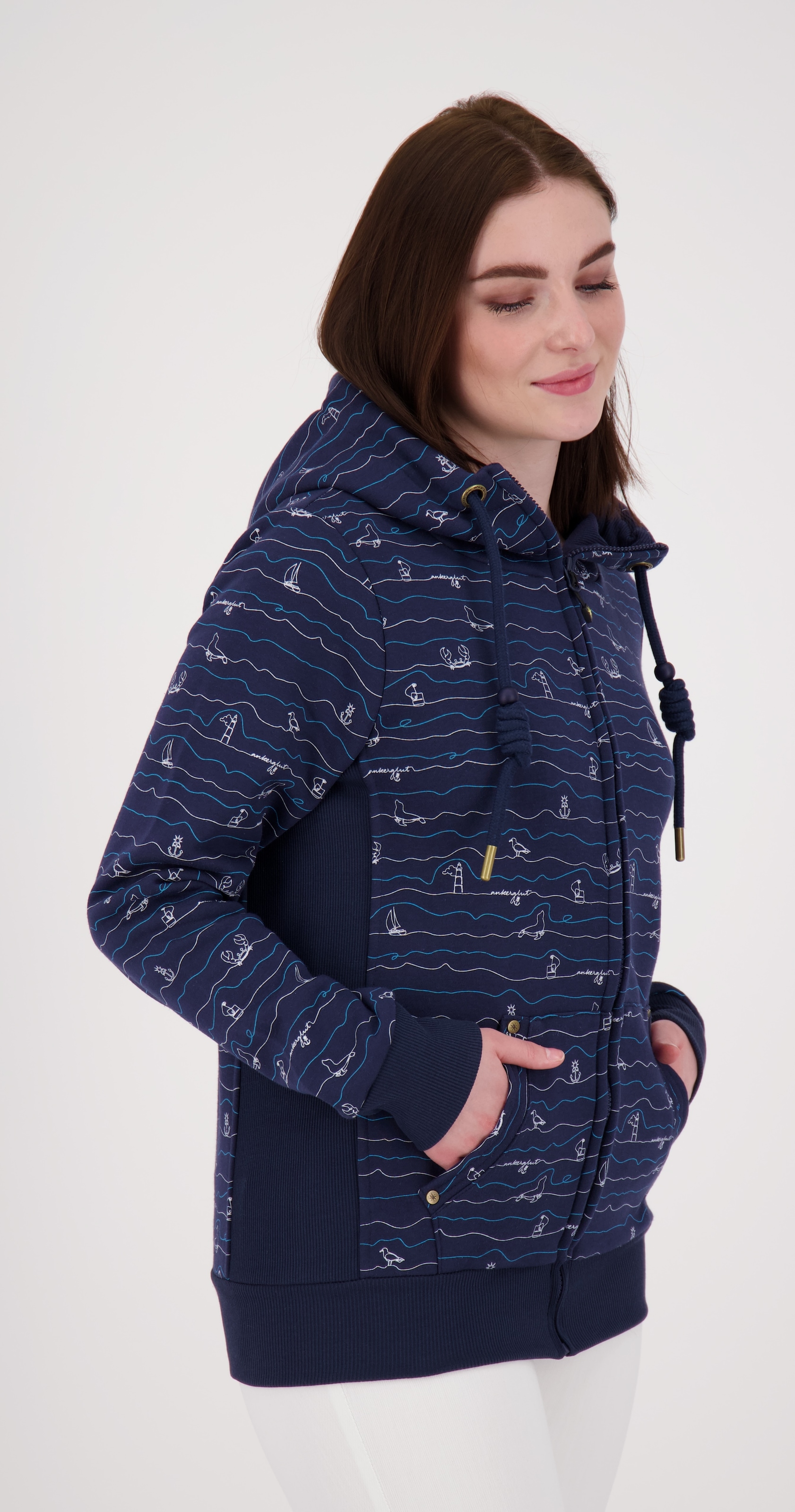 DEPROC Active Kapuzensweatshirt »ANKERGLUTWELLE«, Auch in Großen Größen erhältlich