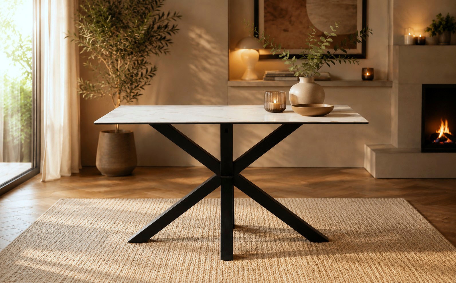 ACTONA GROUP Esstisch »Heaven mit Keramikplatte & stabilem Stahlgestell, mehrere Varianten« Breite: 135, 160 und 200 cm,  Pflegeleichter Design-Esstisch – robust, stilvoll & langlebig