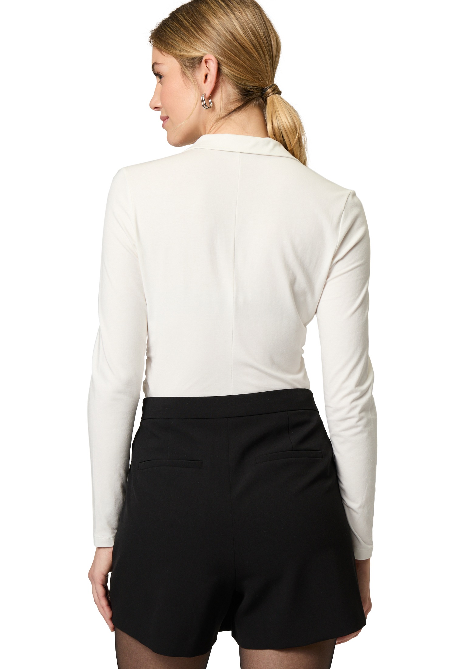 Zero Langarmshirt »Shirt mit Knopfleiste«