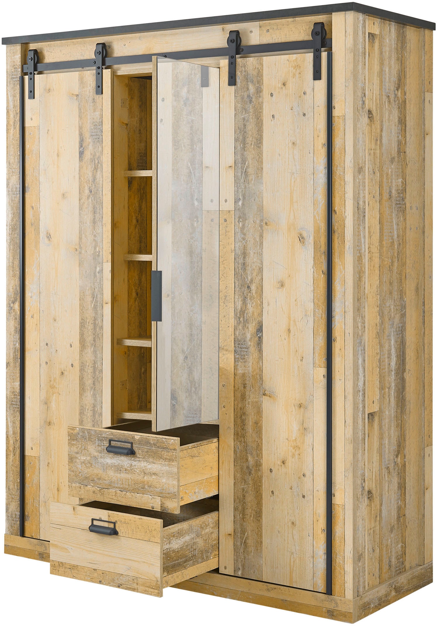 Home affaire Schlafzimmer-Set »SHERWOOD«, (4 tlg.), Liegefläche 140x200cm, Schrank 3-trg. 162cm breit