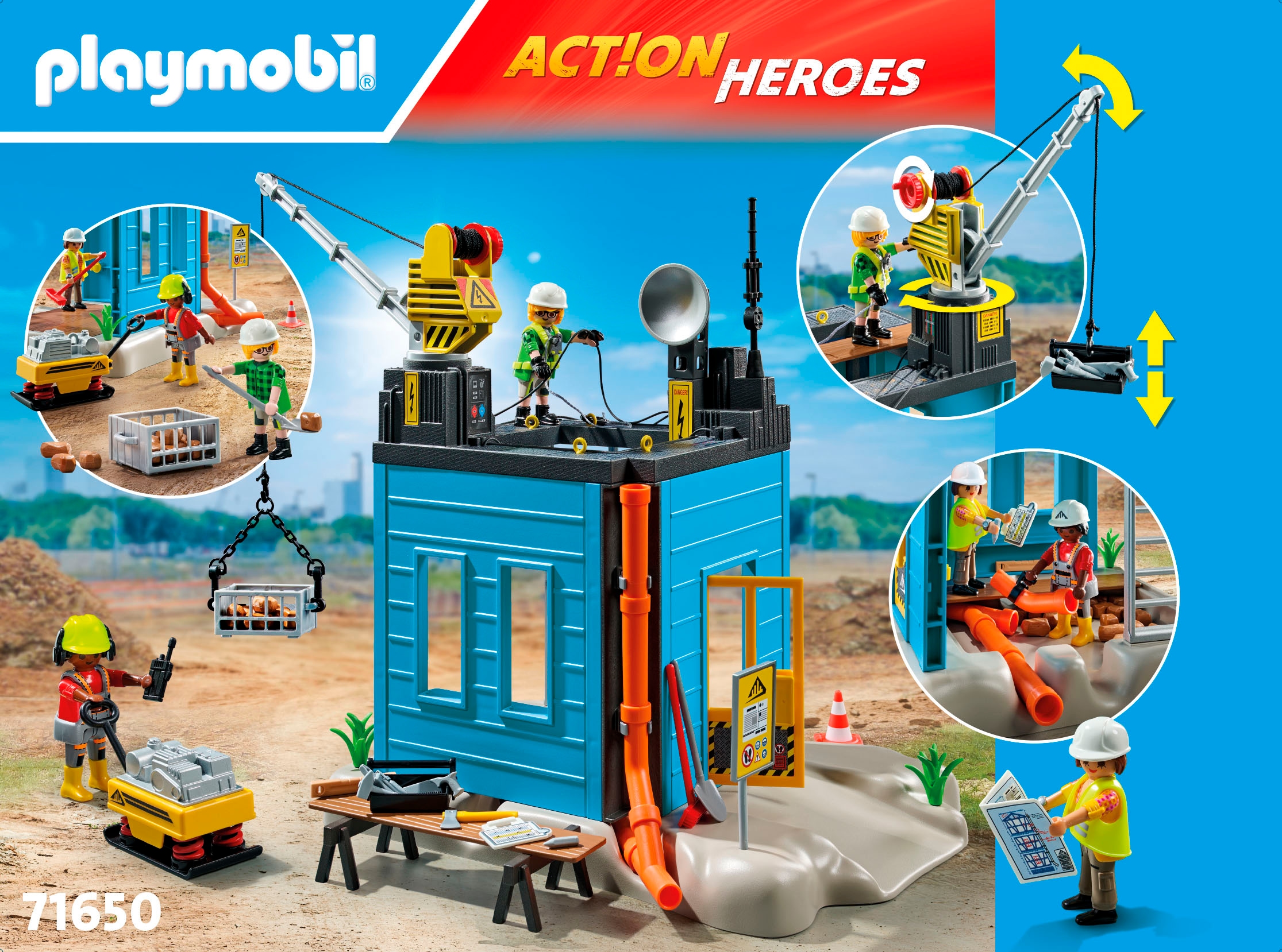 Playmobil® Konstruktions-Spielset »Baustelle (71650), Action Heroes« Made in Europe