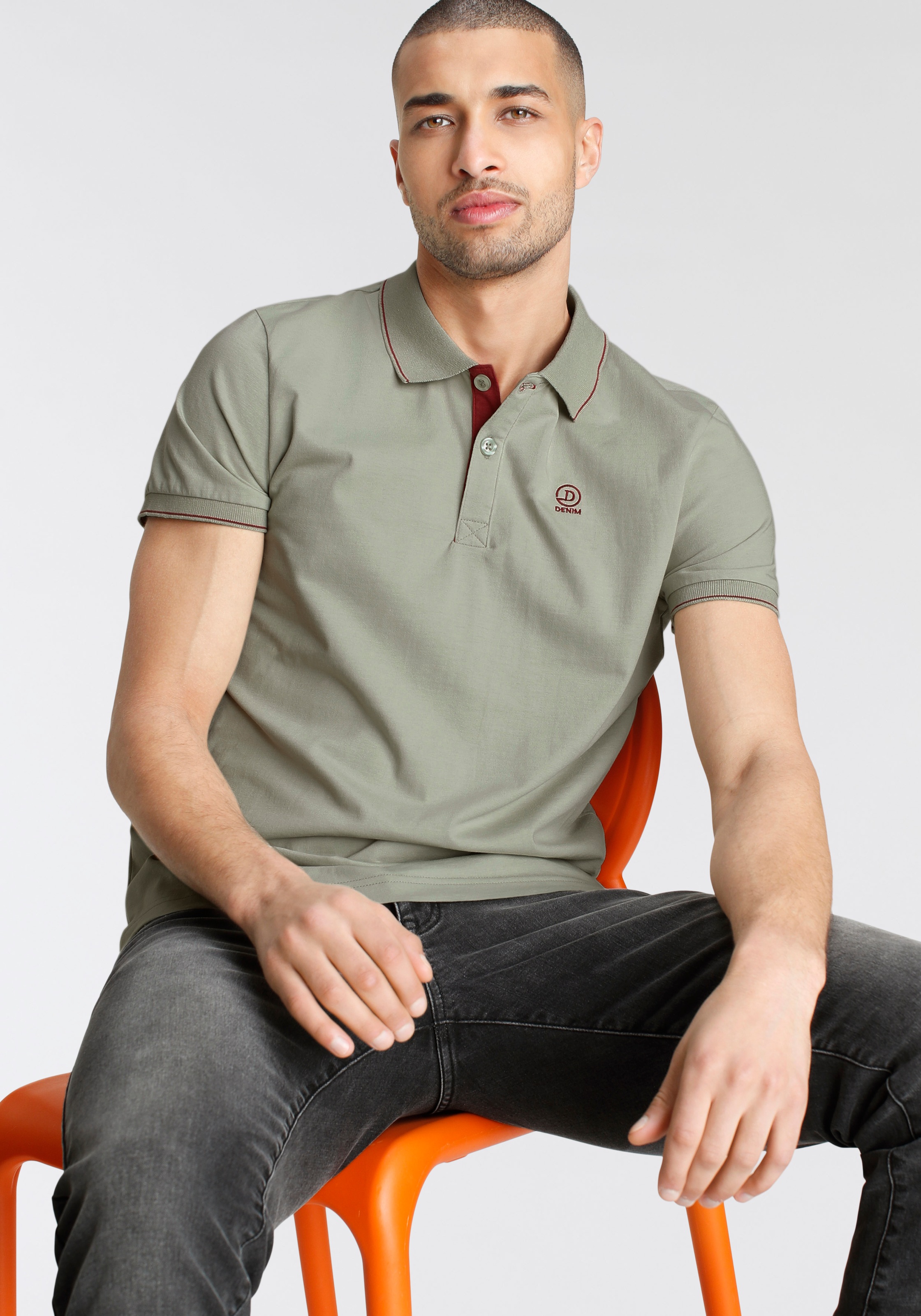 AJC Poloshirt, in besonderer ♕ Optik Kontrasten melange und neon bei mit