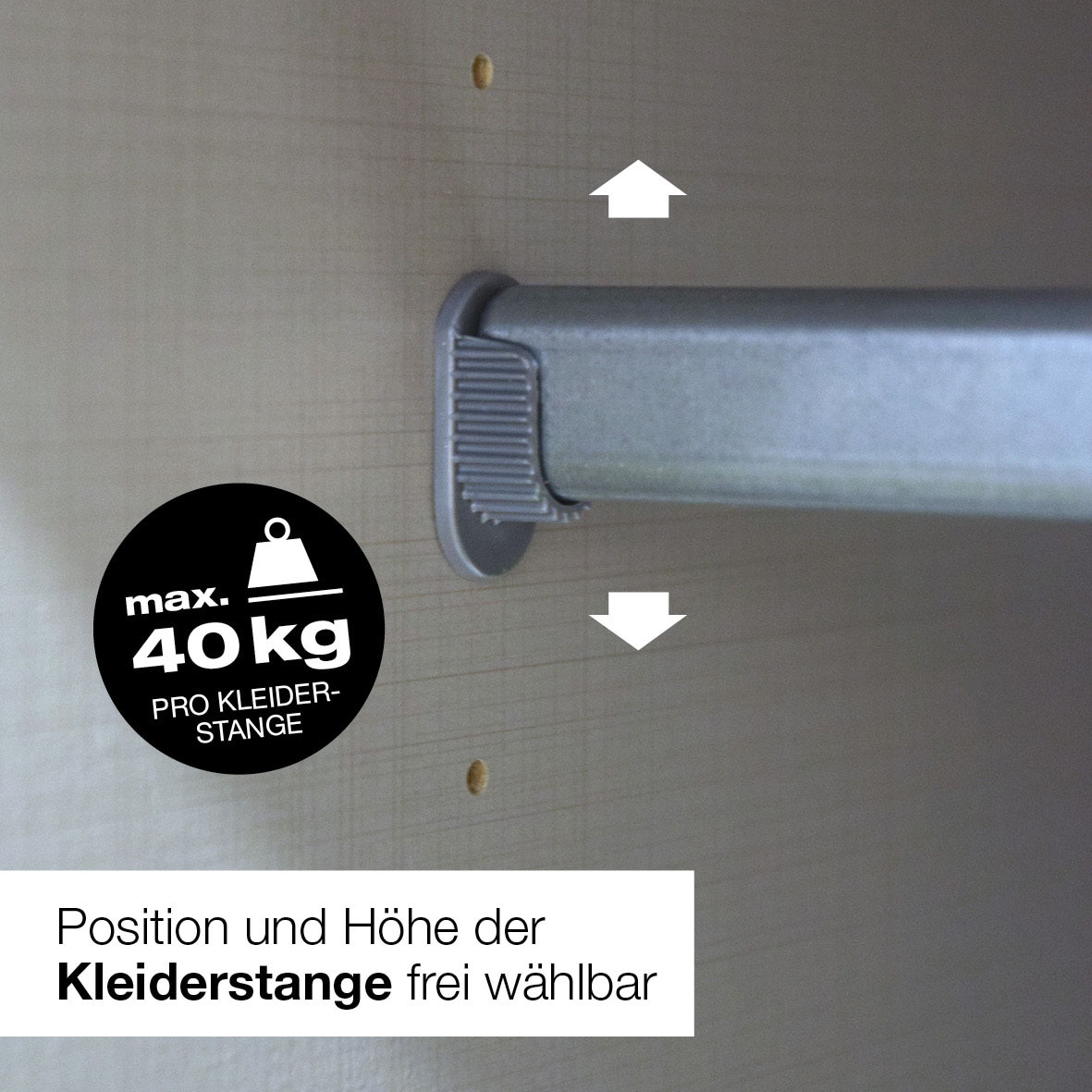 Wimex Schwebetürenschrank »Neu-Ulm in der Breite 180cm, in verschiedenen Farben erhältlich«, Mit schwarzen Griffleisten