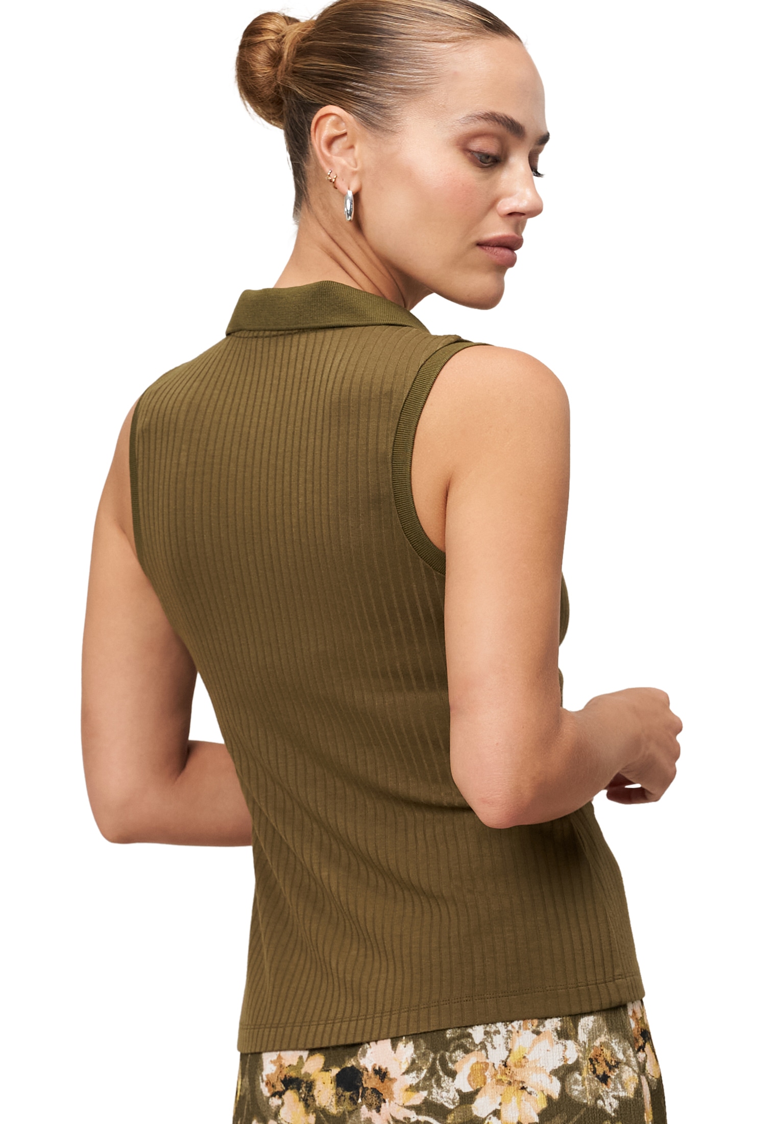 Zero Stricktop »Jerseytop mit Knopfleiste«