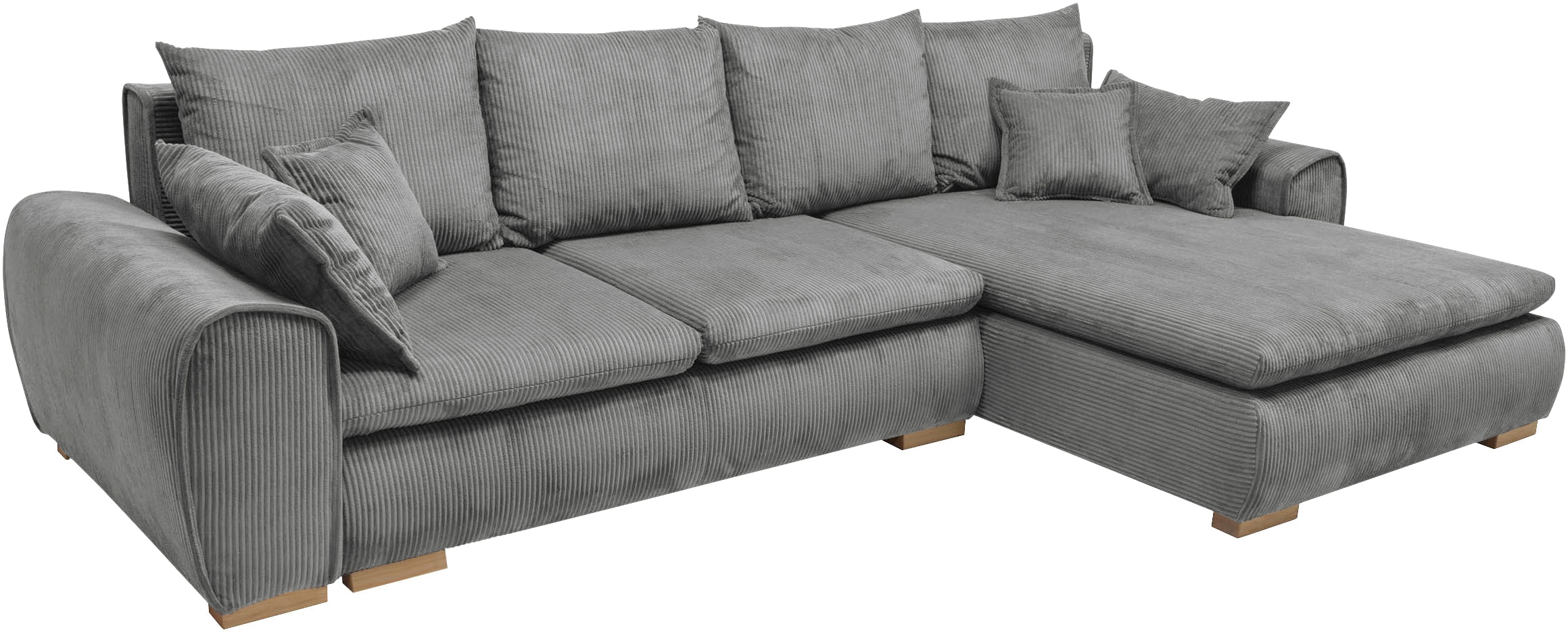 Home affaire Ecksofa »Katja L-Form, B: 325 cm«, mit Bettfunktion, Bettkasten & 4 Zierkissen