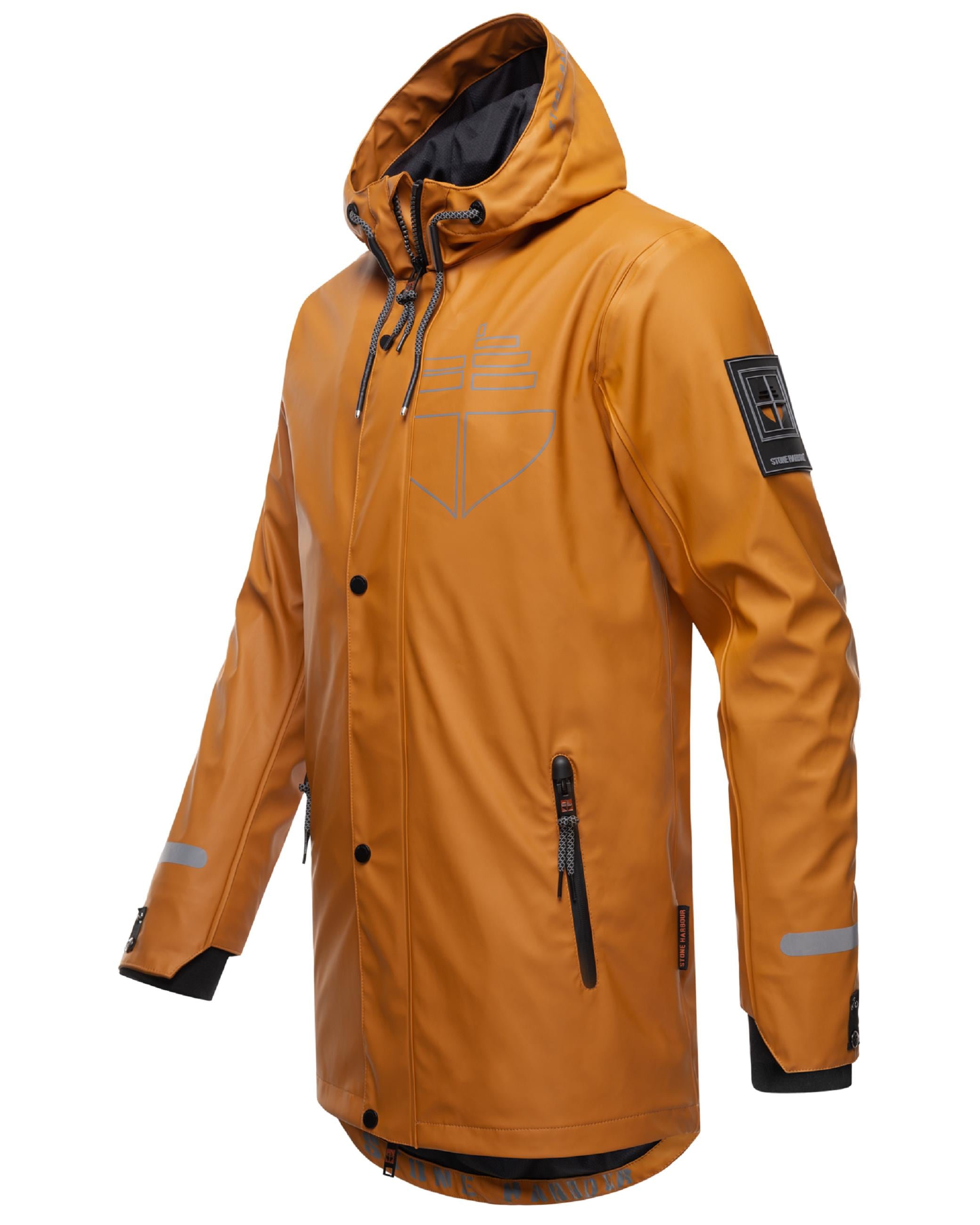 Stone Harbour Regenjacke »Regenmantel Tamio«, mit Kapuze, Wasserdichter Herren Regenjacke mit langen Ärmeln