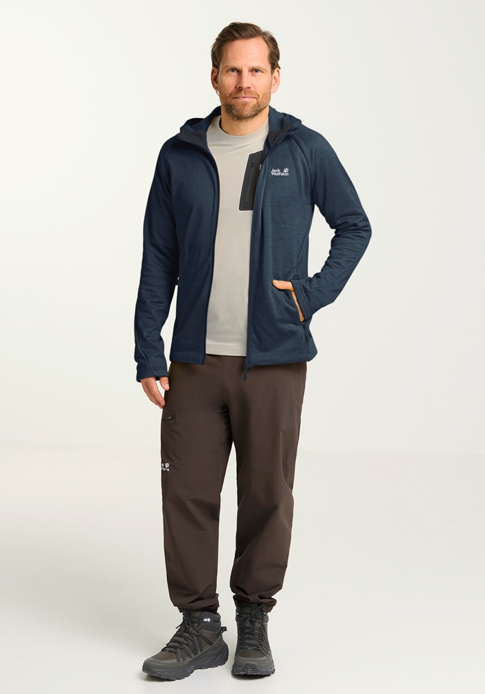 Jack Wolfskin Fleecejacke »PEAK DISTRICT HOODED FZ M«, mit Kapuze
