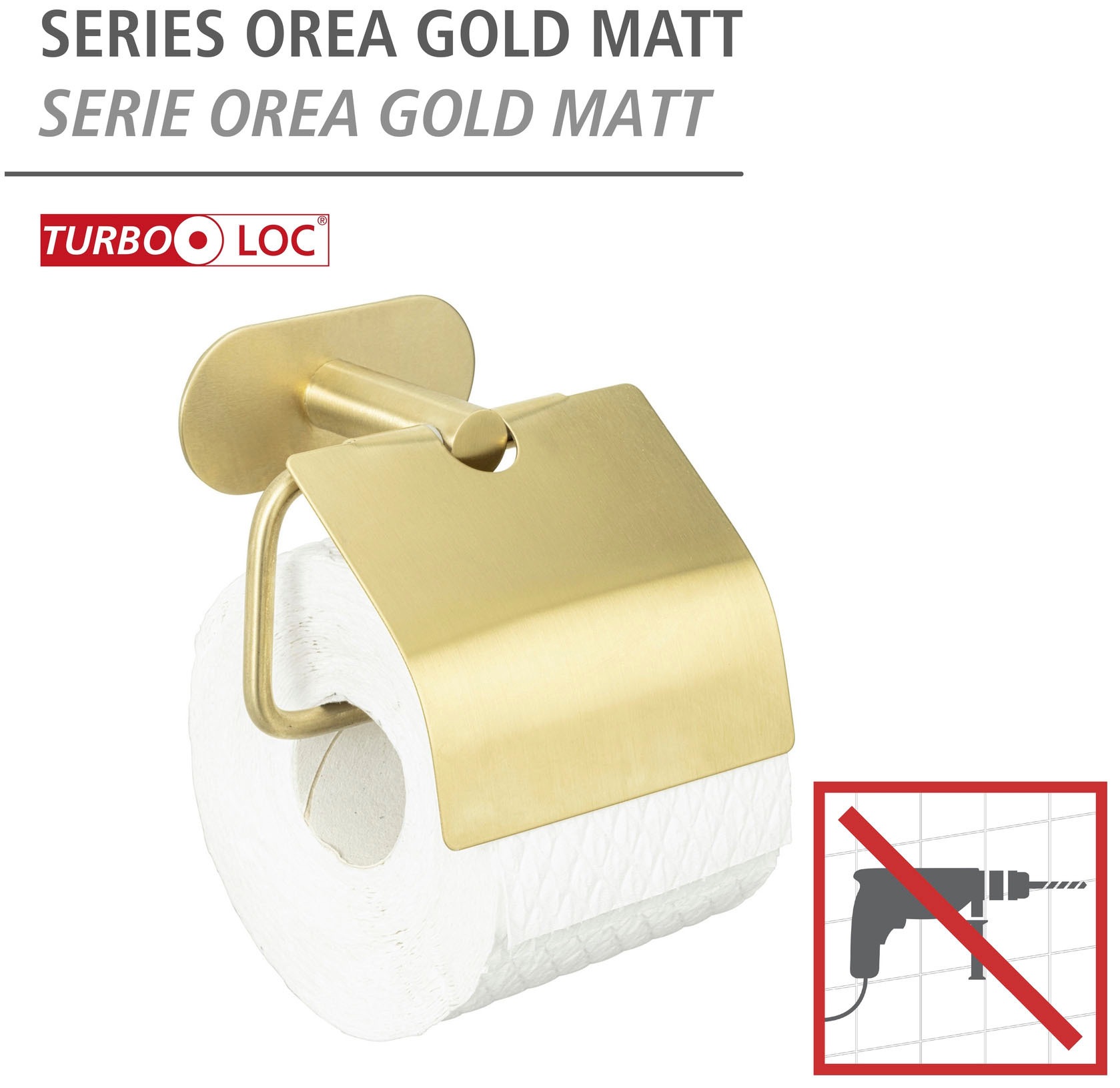 WENKO Toilettenpapierhalter »Turbo-Loc®«, mit Deckel, Befestigen ohne Bohren