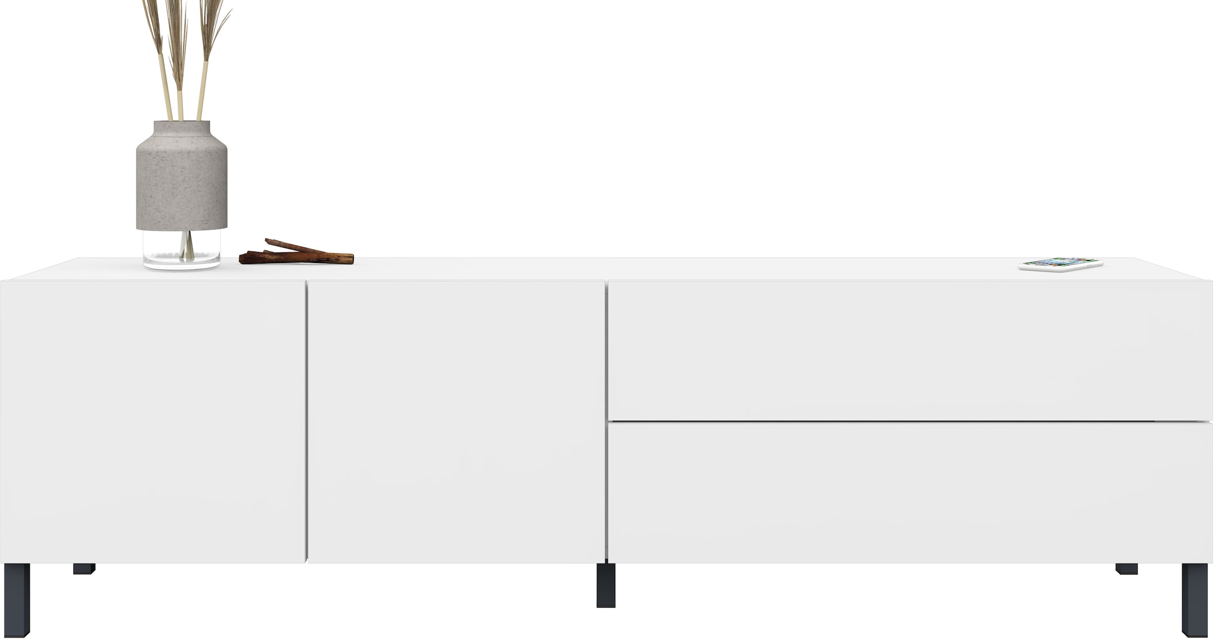 borchardt Möbel Lowboard Metallfüße, grifflose Optik