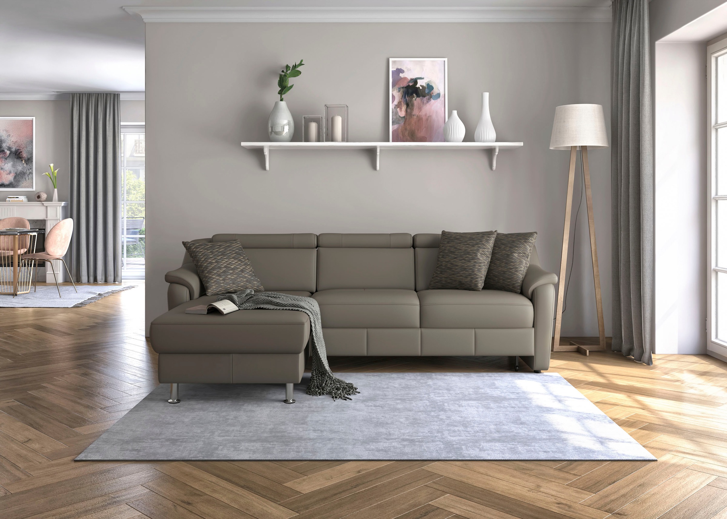 sit&more Ecksofa »Freetown L-Form«, inklusive Kopfteilverstellung und komfortablem Federkern