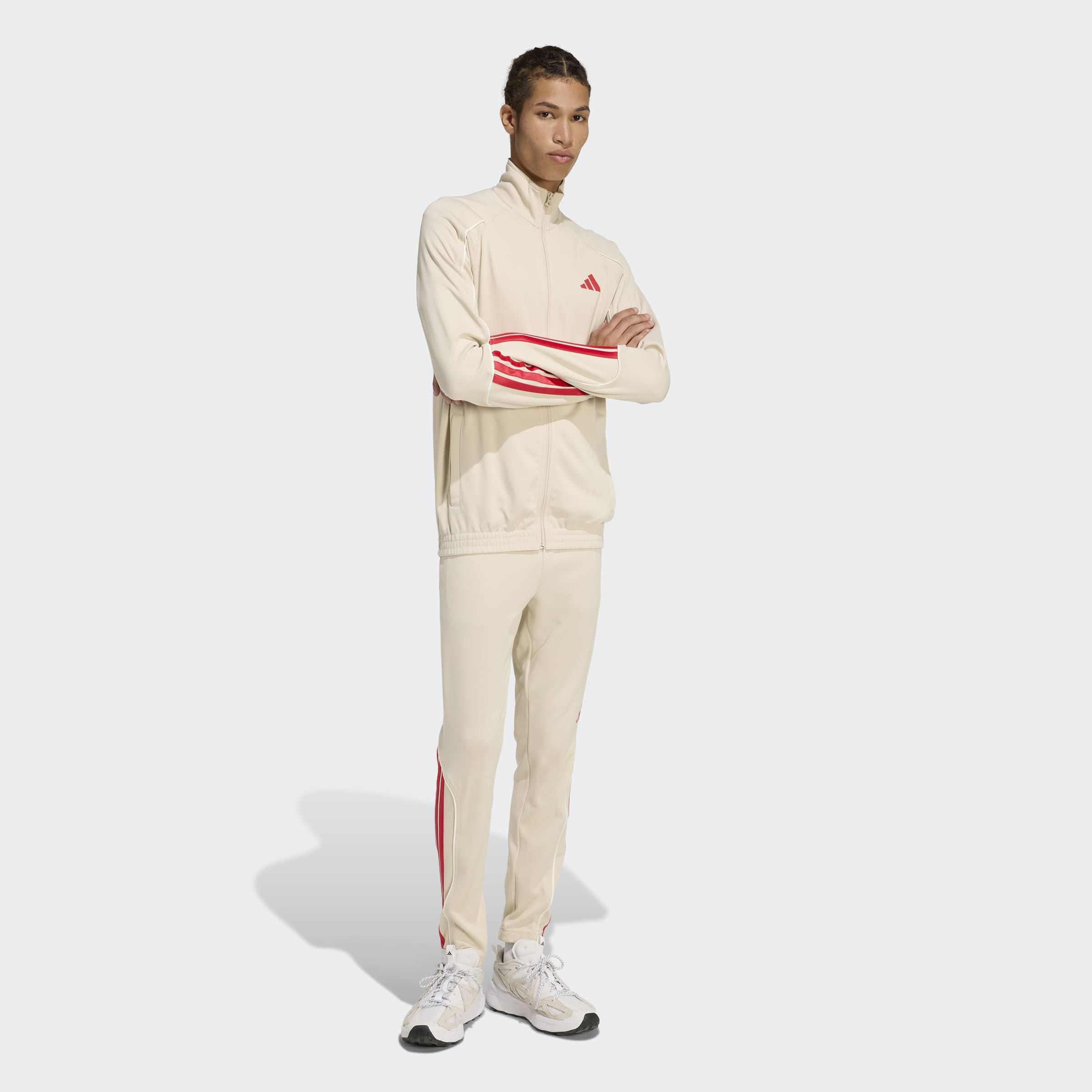 adidas Sportswear Trainingsanzug »STADIUM 3-STREIFEN« 2 tlg. zweiteiliges Set aus Jacke und Hose, aus leichtem Polyester