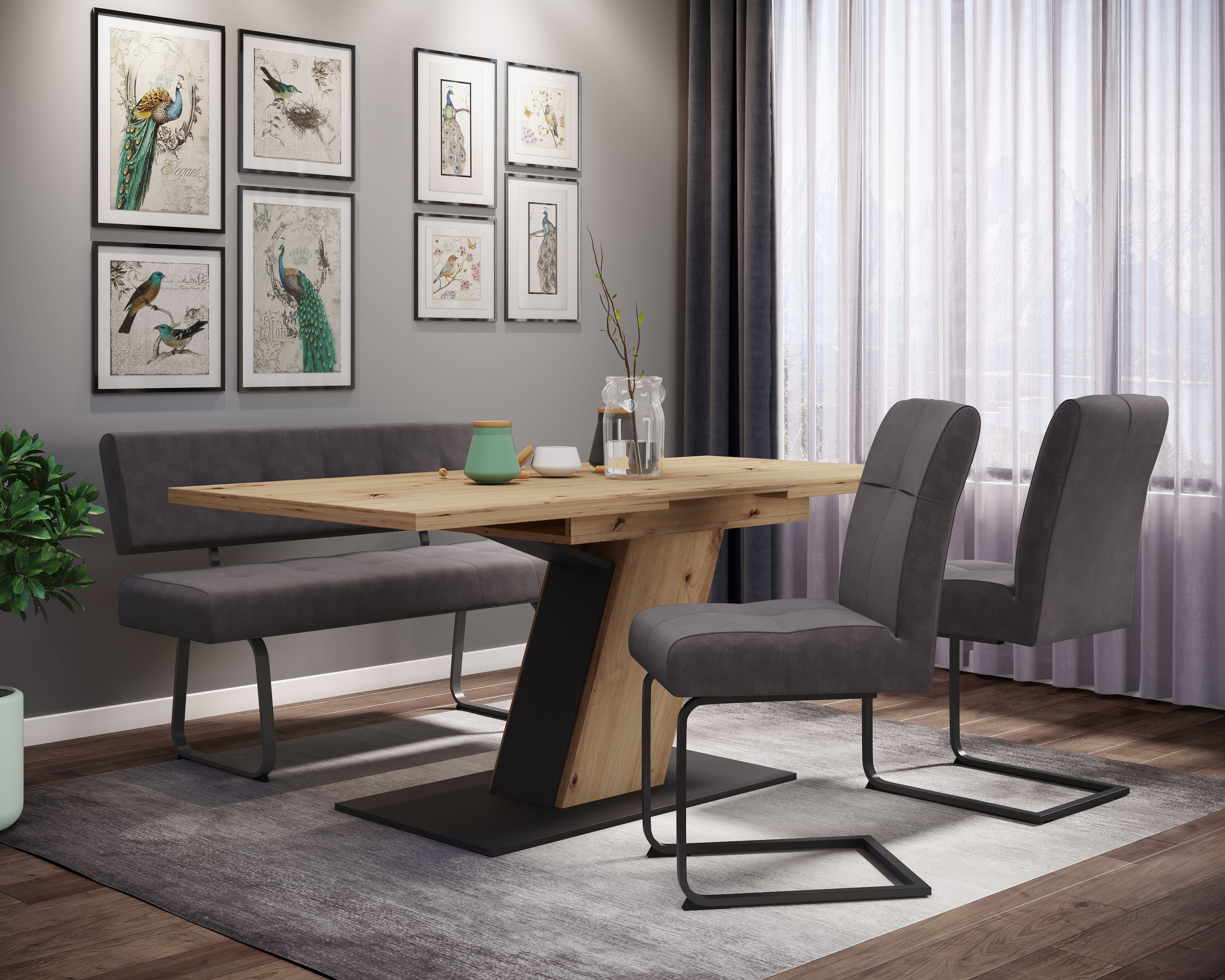 Essgruppe, (Set, 4 tlg.), Ausziehbar 140 - 180 cm