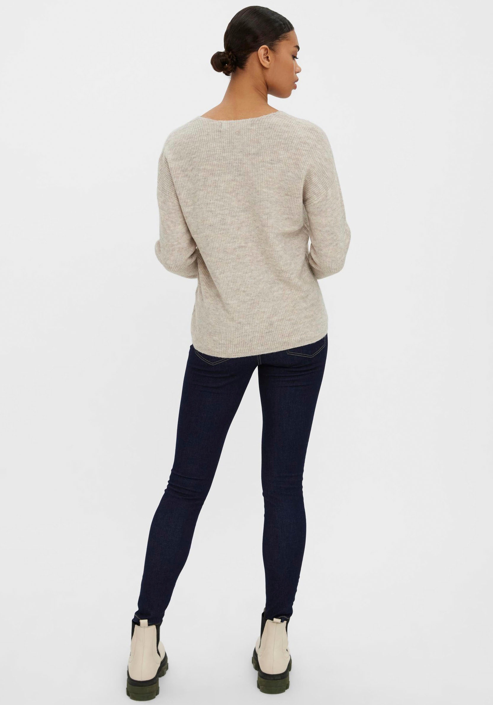 Vero Moda V-Ausschnitt-Pullover »VMCREWLEFILE LS V-NECK BLOUSE NOOS«