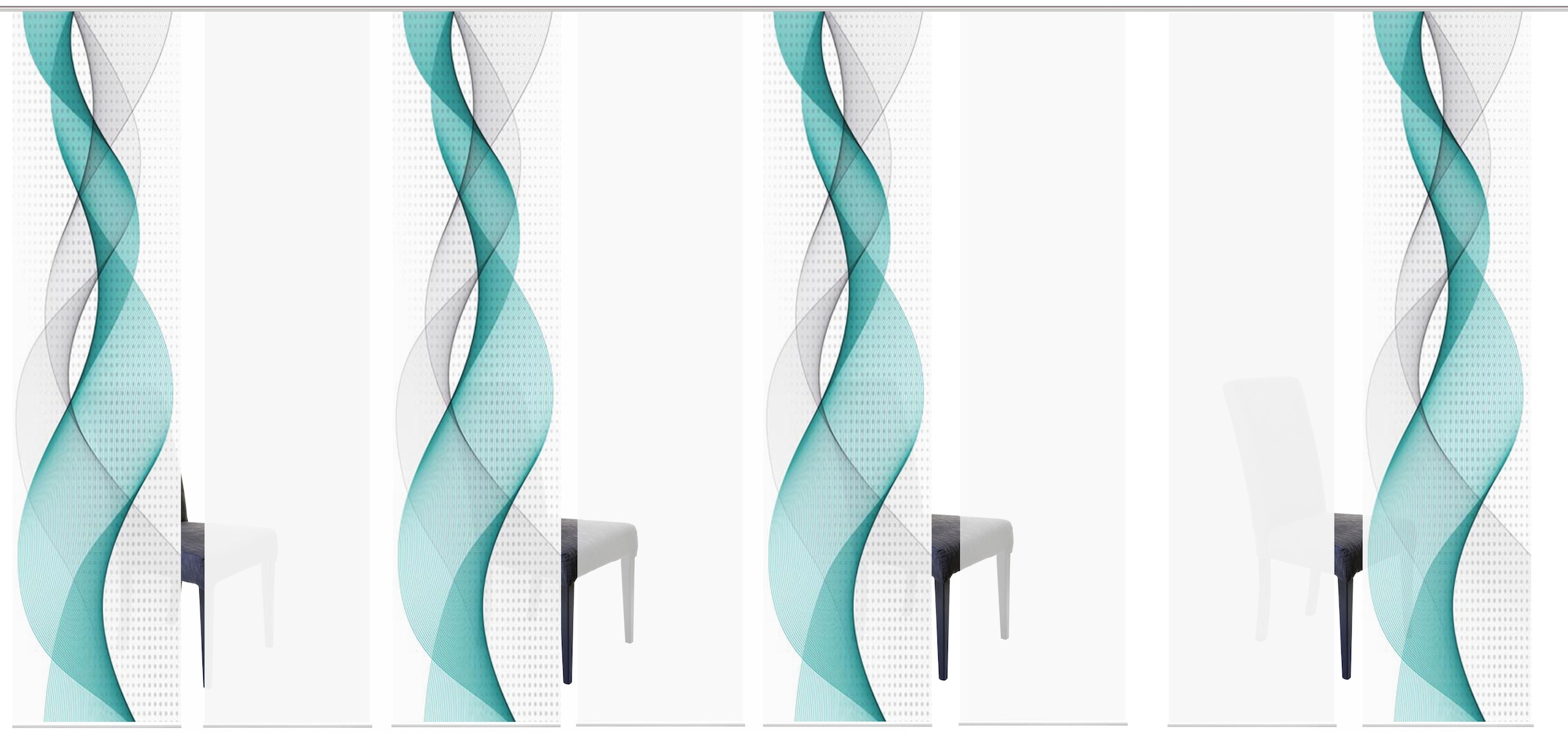 HOME WOHNIDEEN Schiebegardine »OPALIA 8ER SET« Paneelwagen 8 Stk. tlg. HxB: 245x60