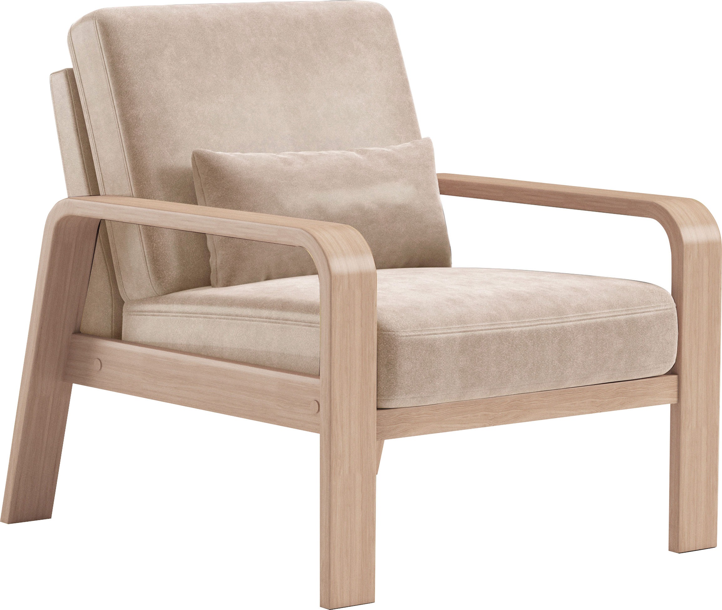 sit&more Sessel »Kolding«, Armlehnen aus Buchenholz in natur, verschiedene Bezüge und Farben