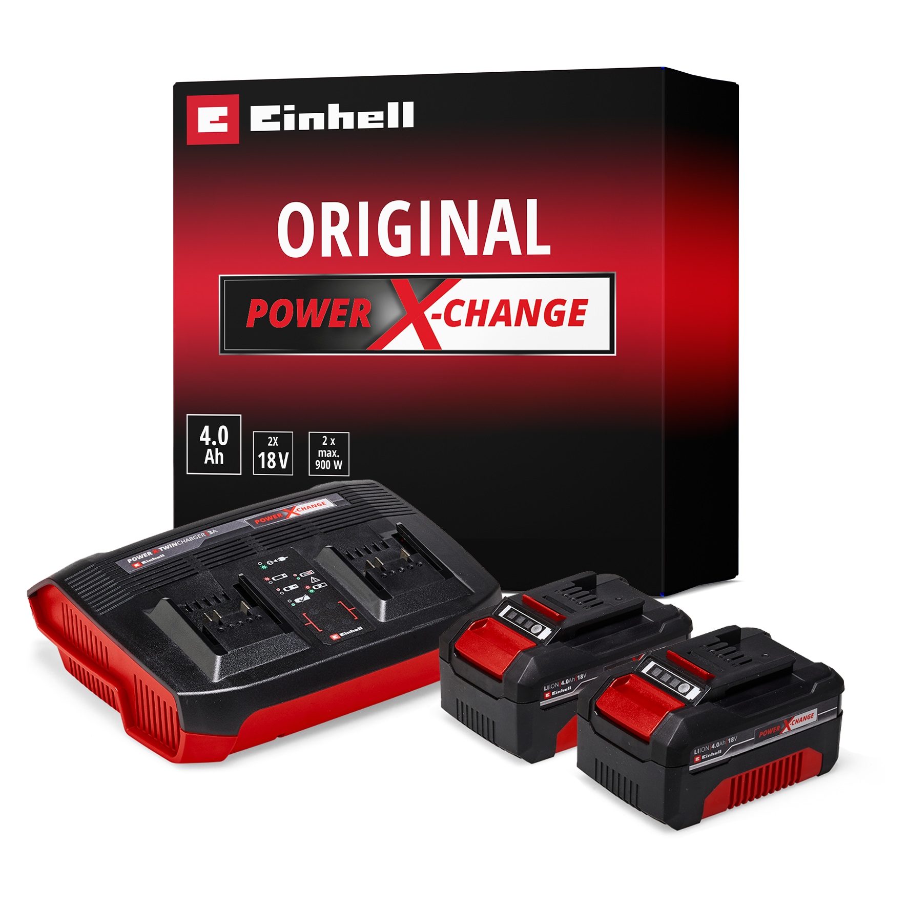 Einhell Akku »PXC-Starter-Kit 2x 4,0Ah & Twincharger Kit«, 18,0 V