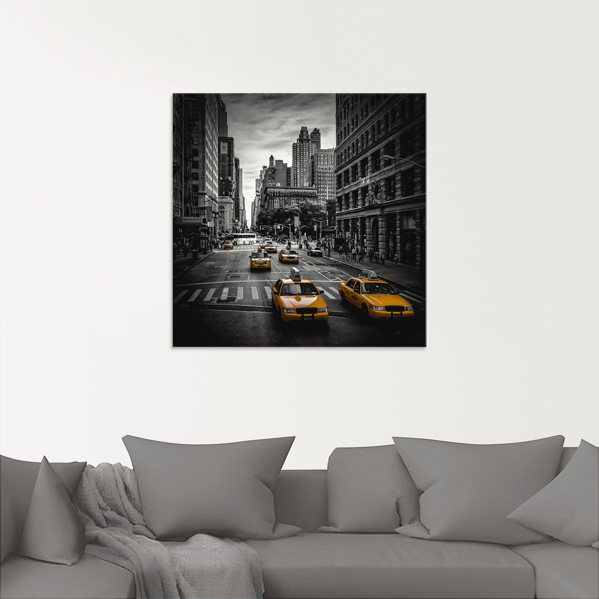 Artland Glasbild »New York City Verkehr 5th Avenue«, Amerika, (1 St.), in verschiedenen Größen