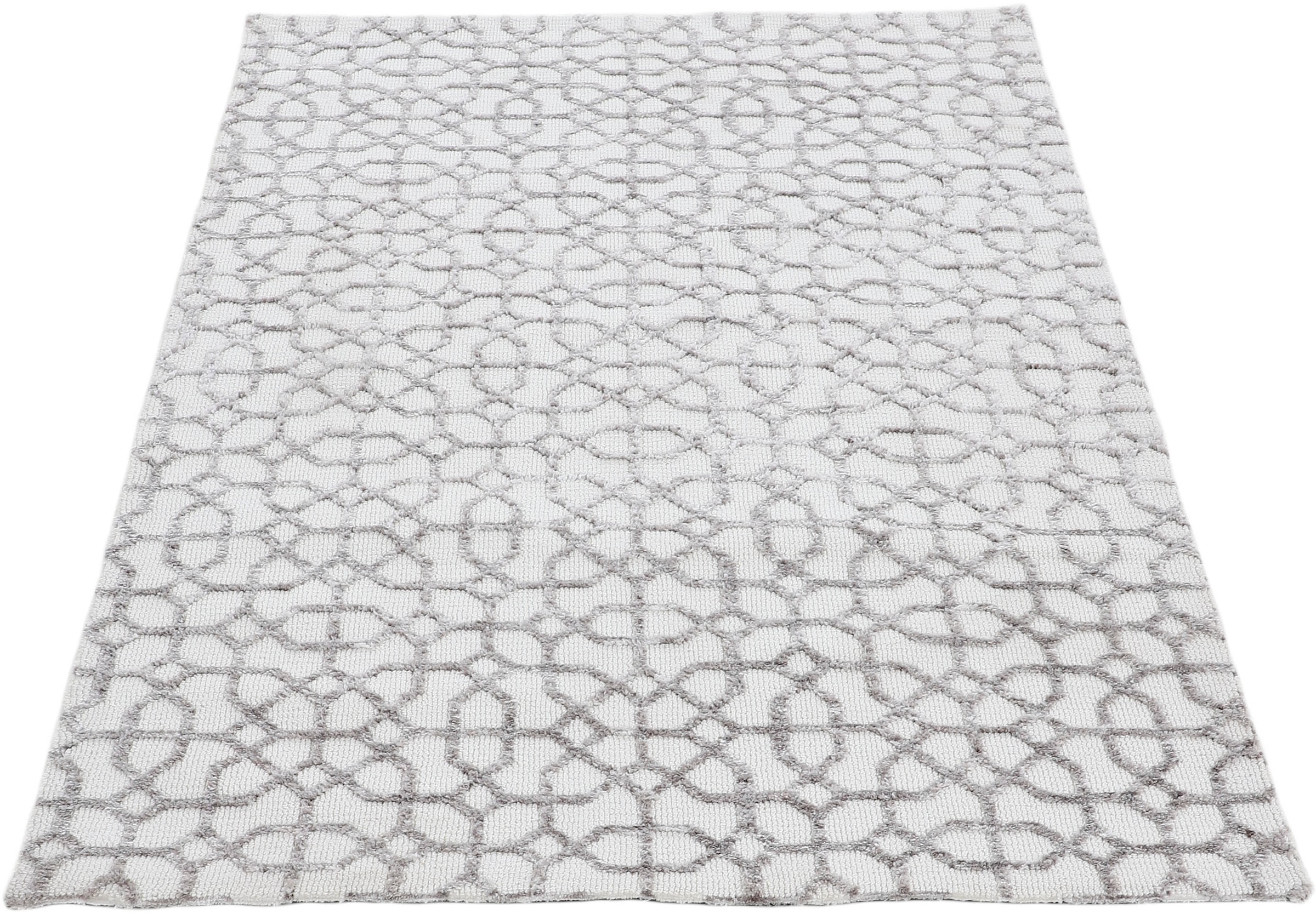 carpetfine Teppich »Holly 3«, rechteckig, 12 mm Höhe, geometrisches Design, Hoch-Tief Struktur, Wohnzimmer