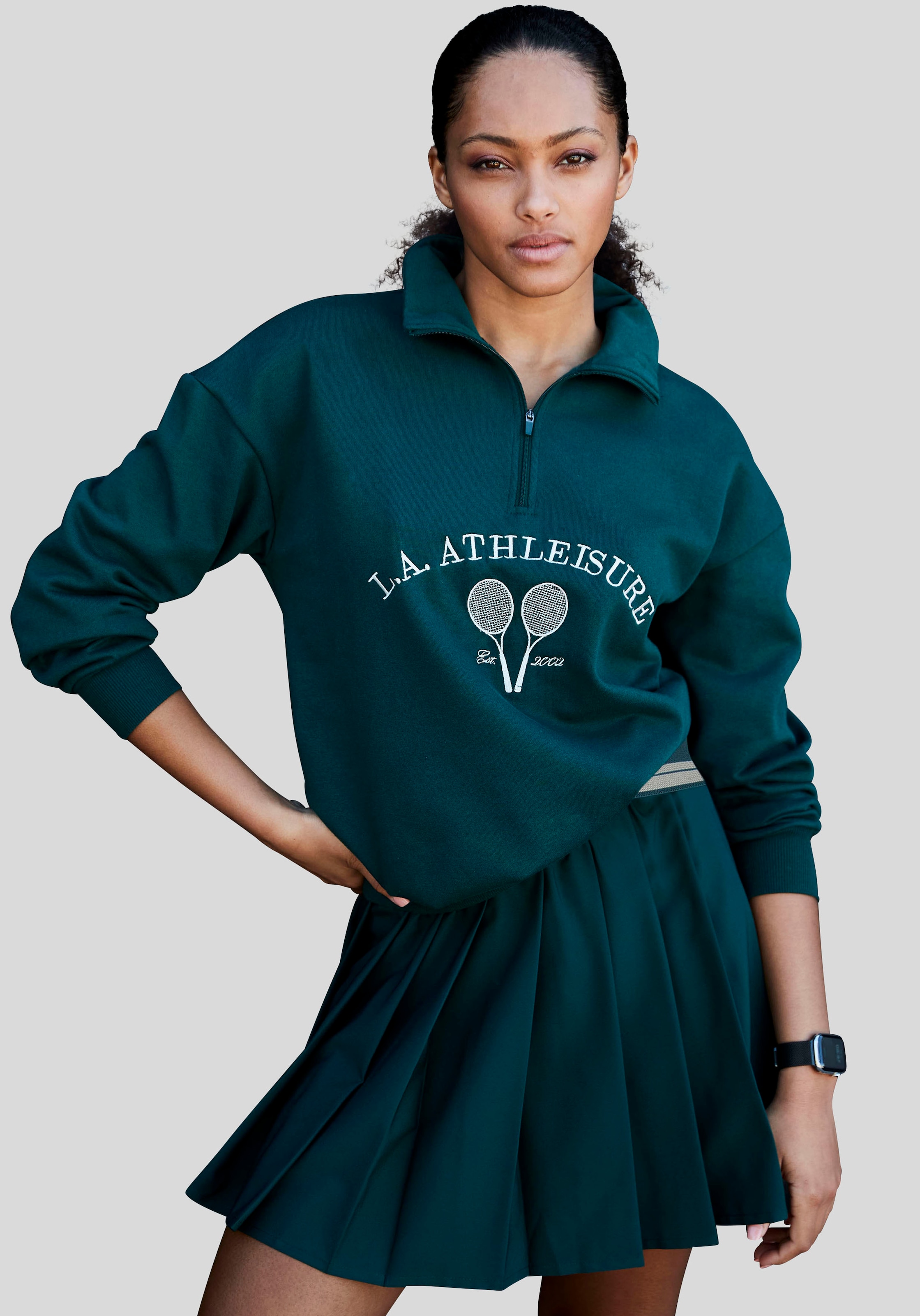 LASCANA ACTIVE Sweatshirt »Tennis«, mit Stehkragen und Reißverschluss bei