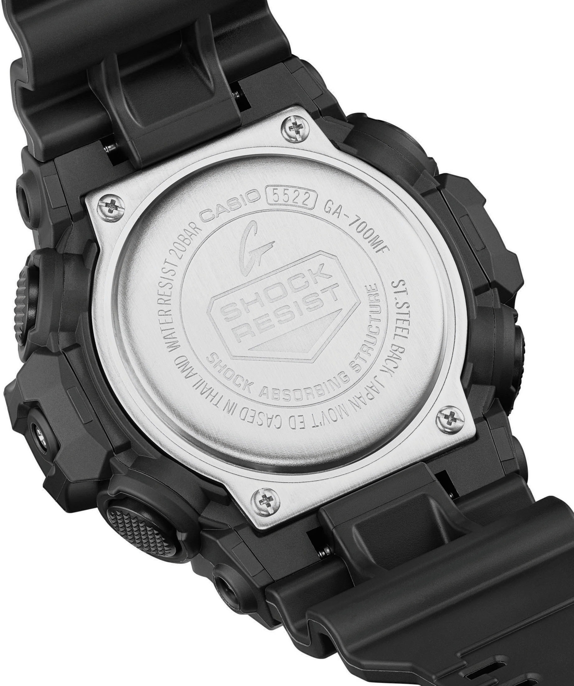 CASIO G-SHOCK Chronograph Quarzuhr,Armbanduhr, Herrenuhr,digital,bis 20bar wasserd. Resinarmband