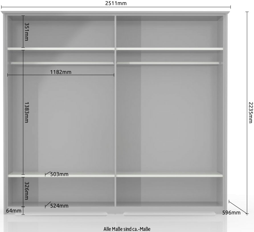Home affaire Kleiderschrank »Evergreen, wahlweise in 3 Breiten, Höhe 224cm!«, (besonders dekorierter Metallgriff, Kasettenoptik in der Front), im klassischen Landhausstil,FSC-zertifiziert,hochwertige UV Lackierung