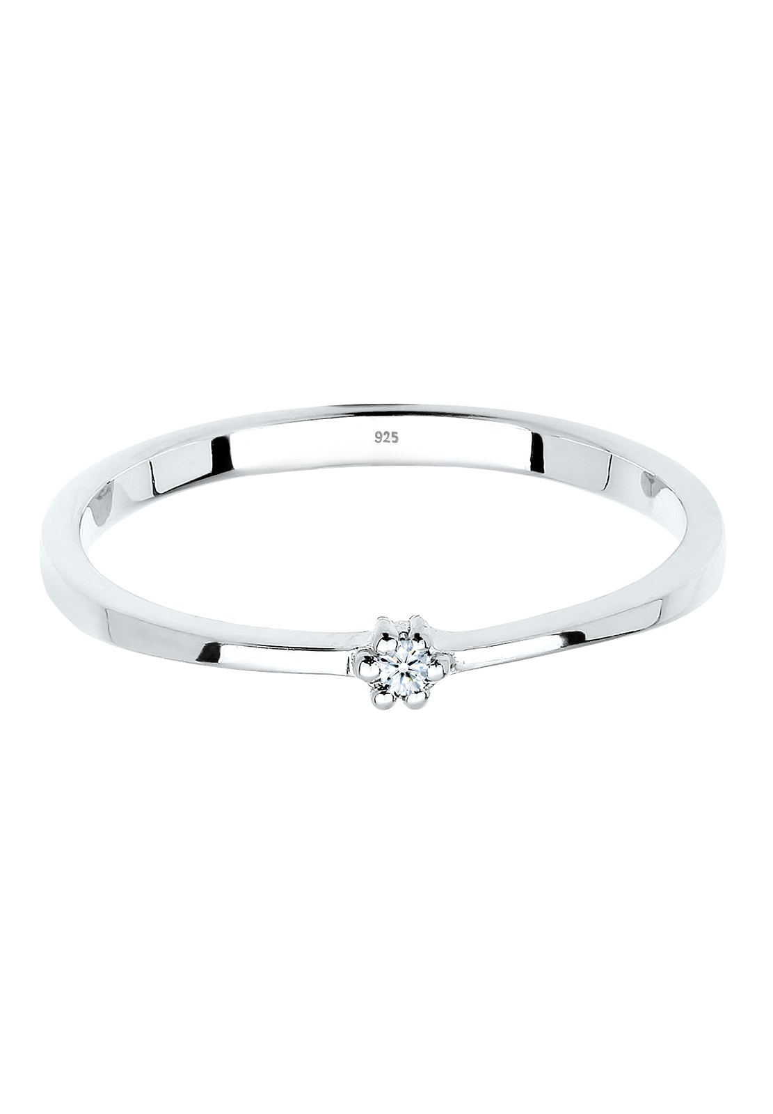 Elli DIAMONDS Verlobungsring »Ring Diamant Weiß Brillantschliff (0.015 ct) 925 Sterling Silber«