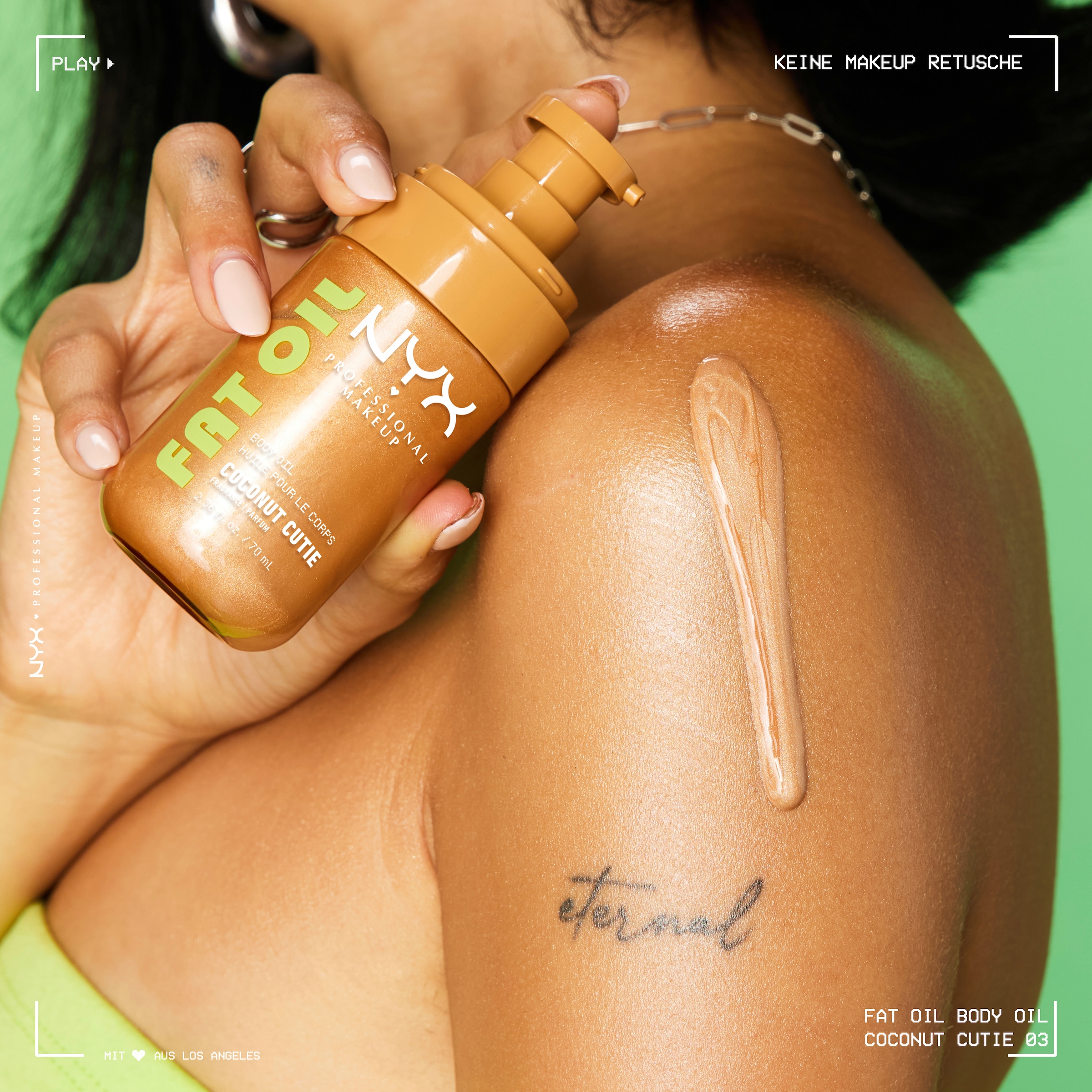 NYX PROFESSIONAL MAKEUP Körperöl »FAT OIL BODY OIL COCONUT CUTIE« für strahlenden Glow am Körper, duftet nach Kokosnuss