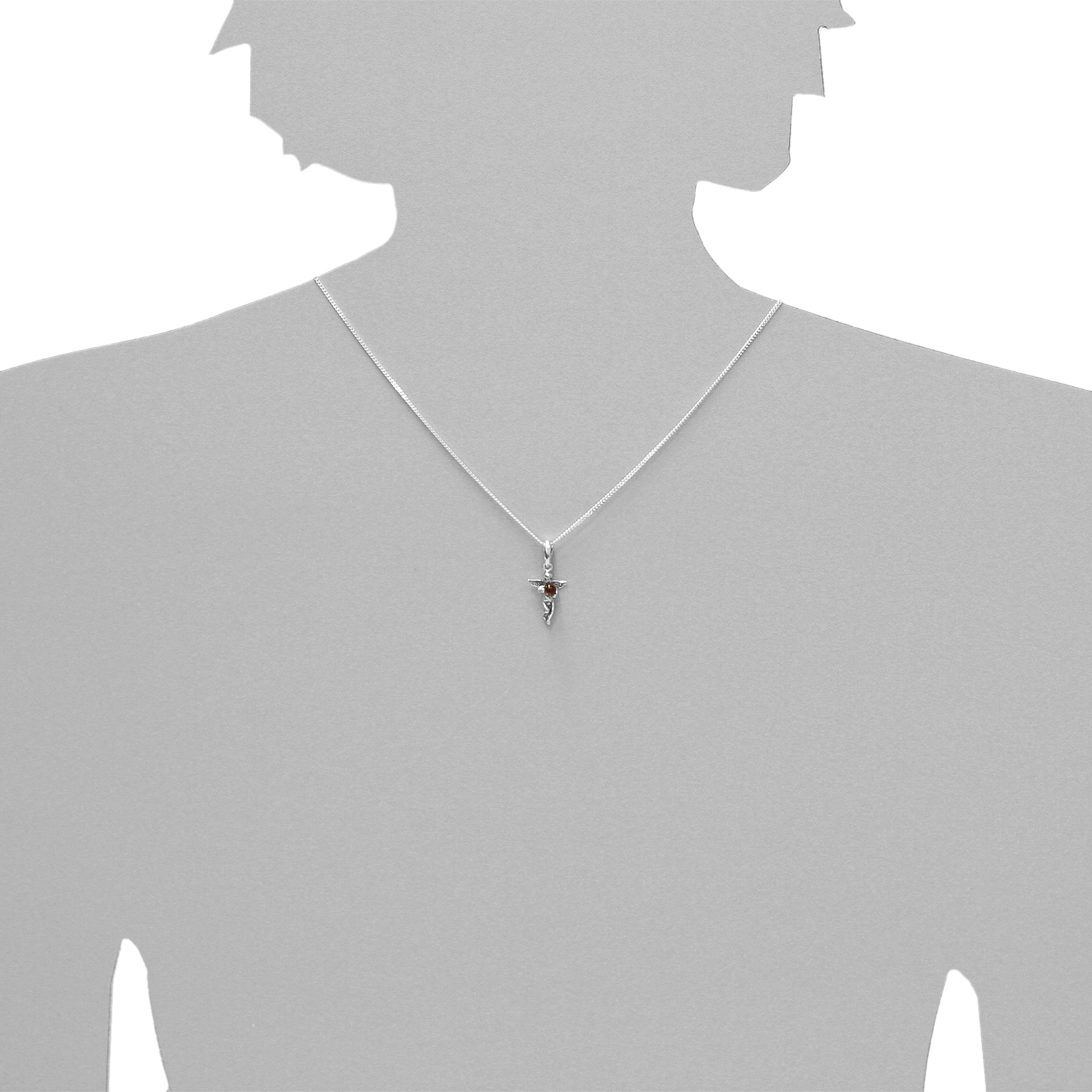 OSTSEE-SCHMUCK Kettenanhänger »- kleine Elfe - Silber 925/000 - Bernstein«