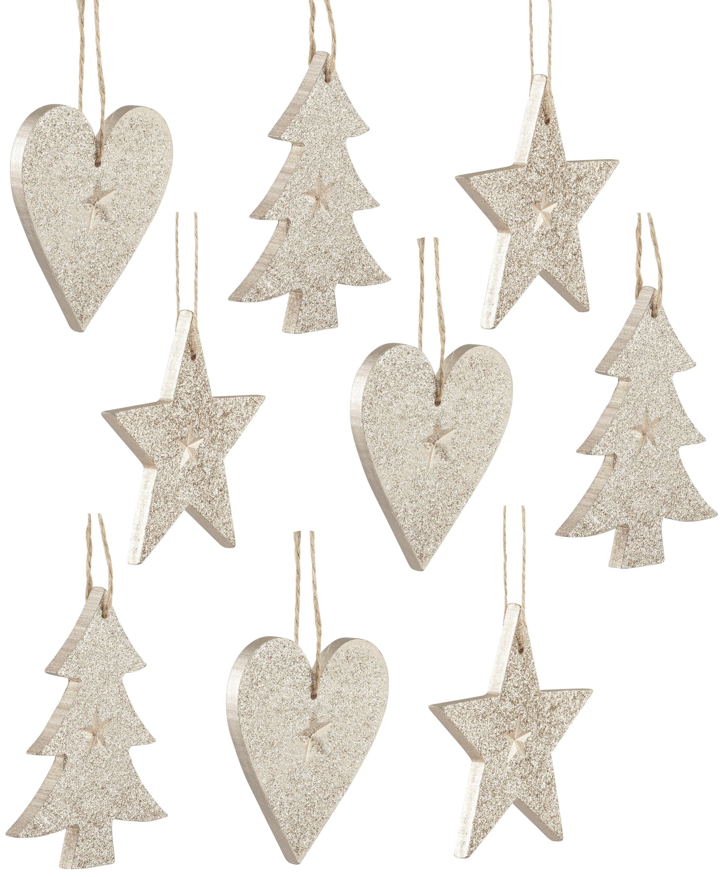 CHRISTMAS GOODS by Inge Christbaumschmuck »Dekohänger Stern - Baum - Herz« mit Glitter