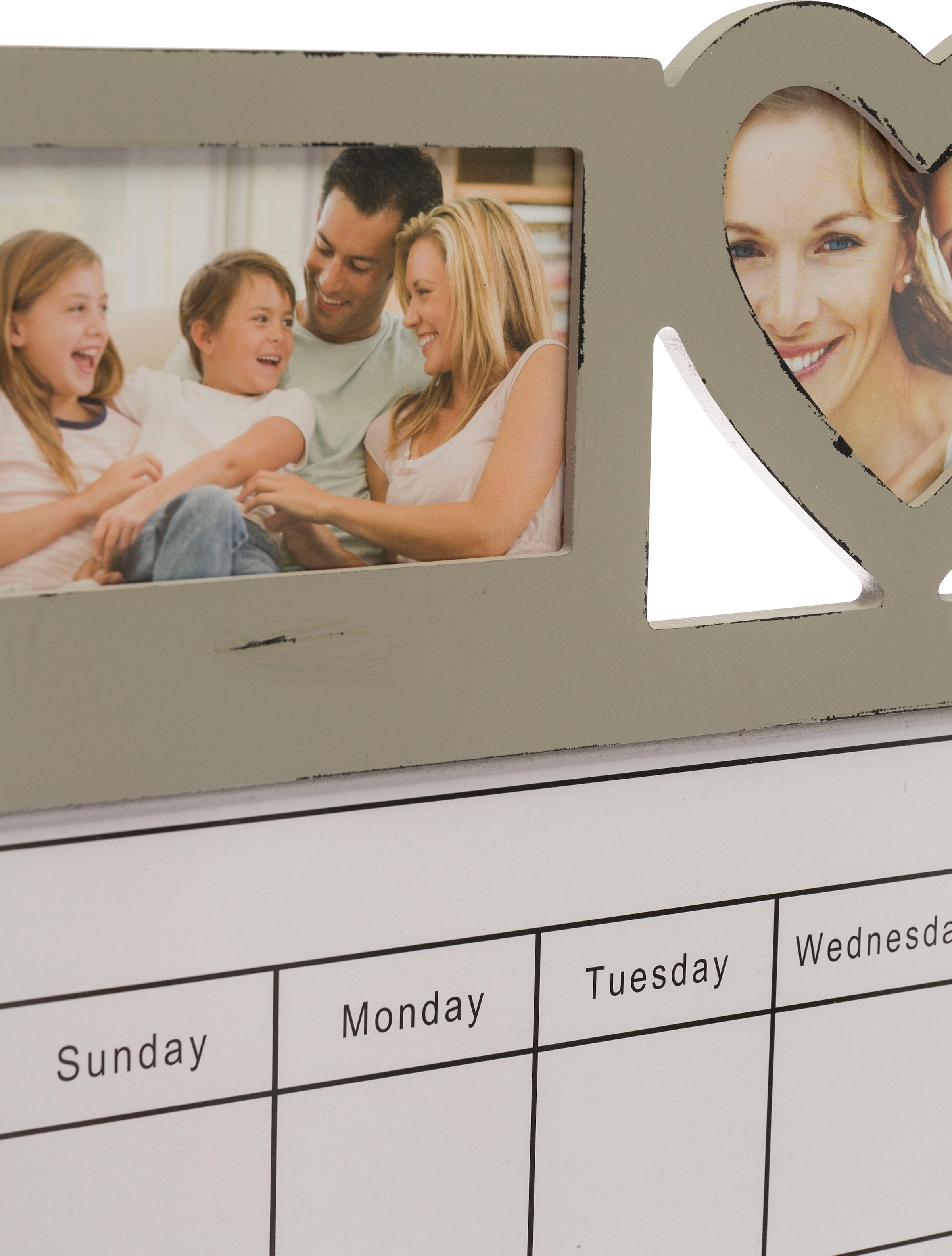 Myflair Möbel & Accessoires Wochenplan »Aada, grau«, mit 3er Fotorahmen