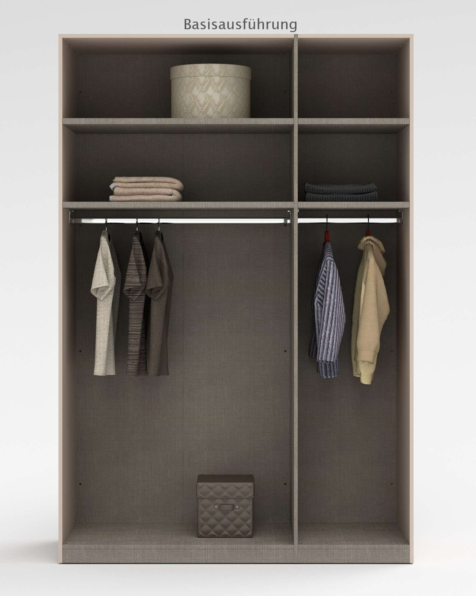 Home affaire Kleiderschrank »RUBINO, Drehtürenschrank,Schlafzimmerschrank mit hochwertigem Alugriff« 1 Stk. tlg. Made in Italy, in Breite wählbar, Basisausführung, Zubehör extra