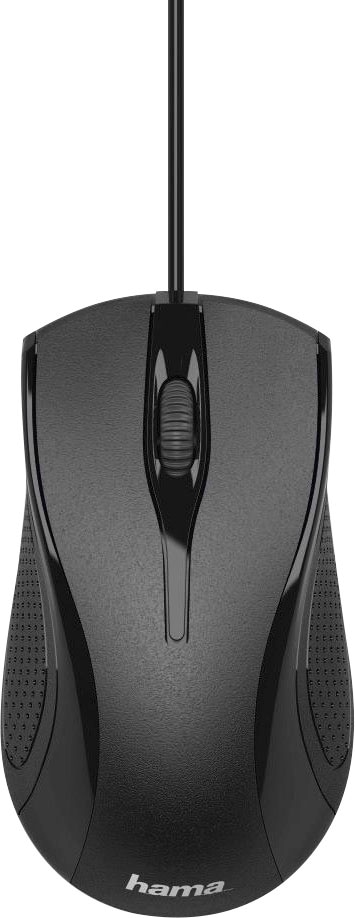 Hama Maus »Computermaus mit Kabel für Rechtshänder und Linkshänder, PC Maus«, kabelgebunden, Farbe Schwarz, 3 Tasten, Optische Office Maus
