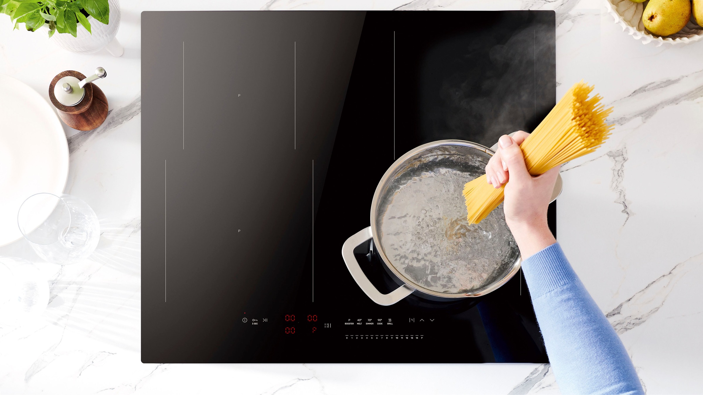 Amica Induktions-Kochfeld »KMI 774 660 C«, 5 Stufen: 40°C, 70°C, 90°C zum Garen, 200°C zum schnellen Vorheizen