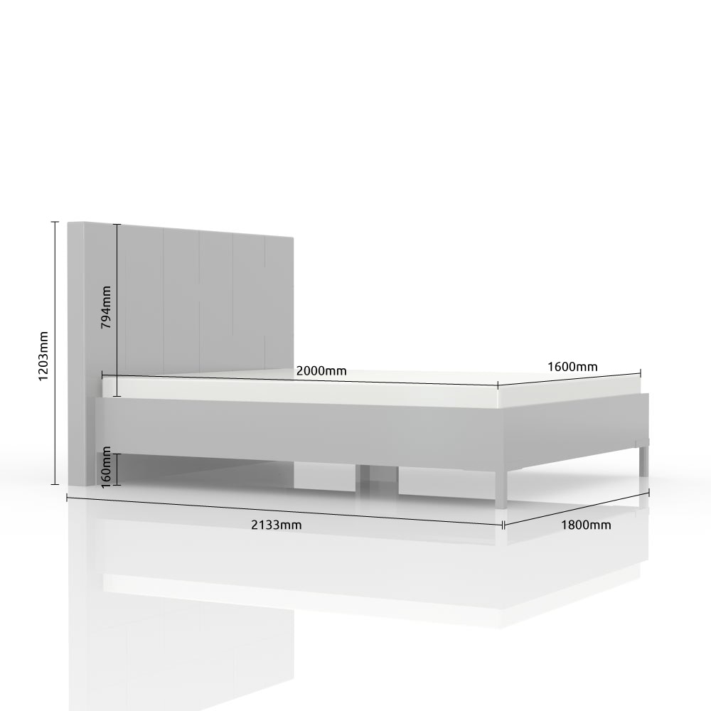 Places of Style Bett »Piano, Liegefläche 160x200 oder 180x200cm, FSC-zertifiziert«, mit gepolstertem Kopfteil, UV Lackierung hochglanz beige oder weiß