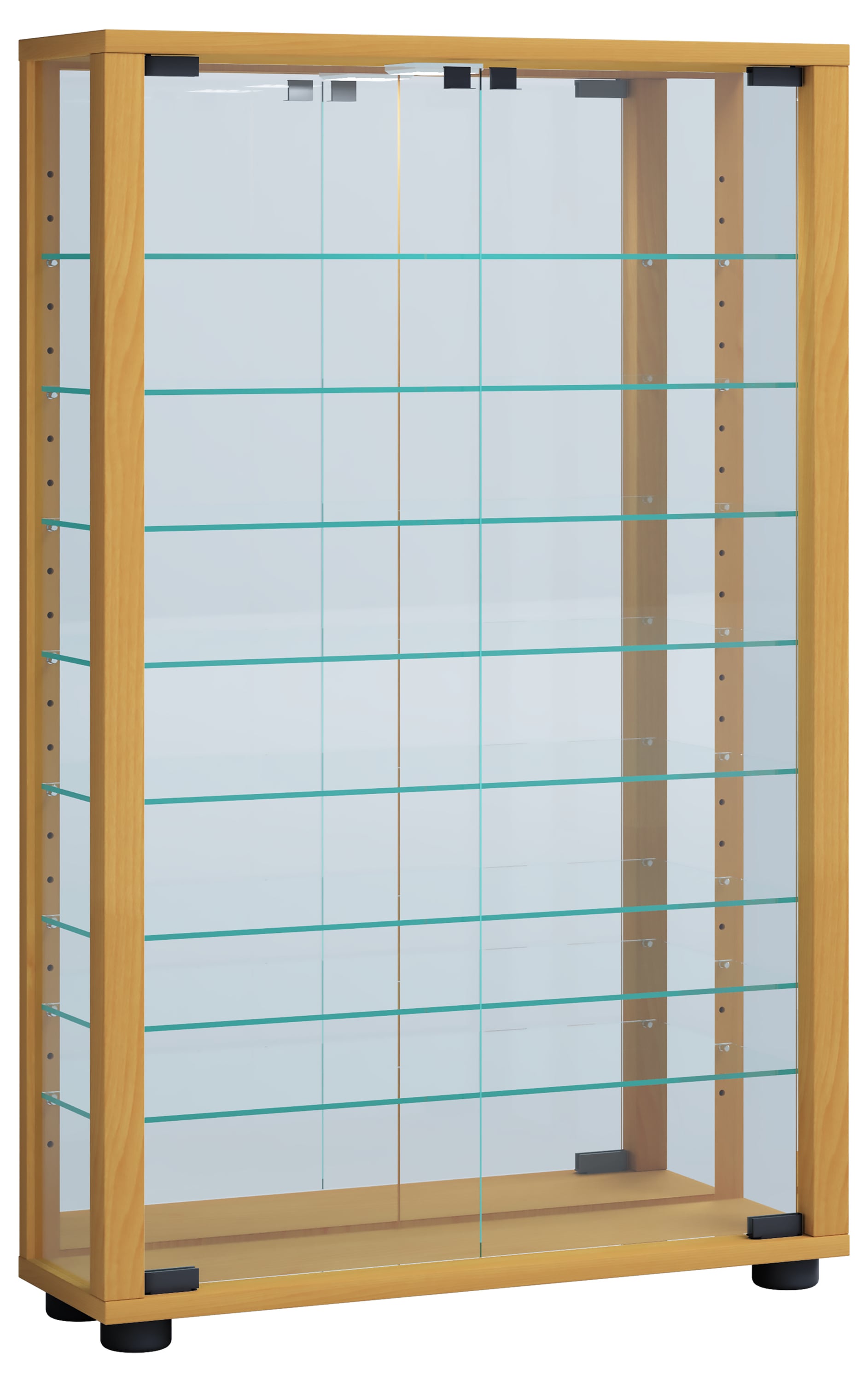 VCM Standvitrine »Glas Stand Vitrine Sammelvitrine Lumo Mini Spiegel« 1 Stk. tlg.
